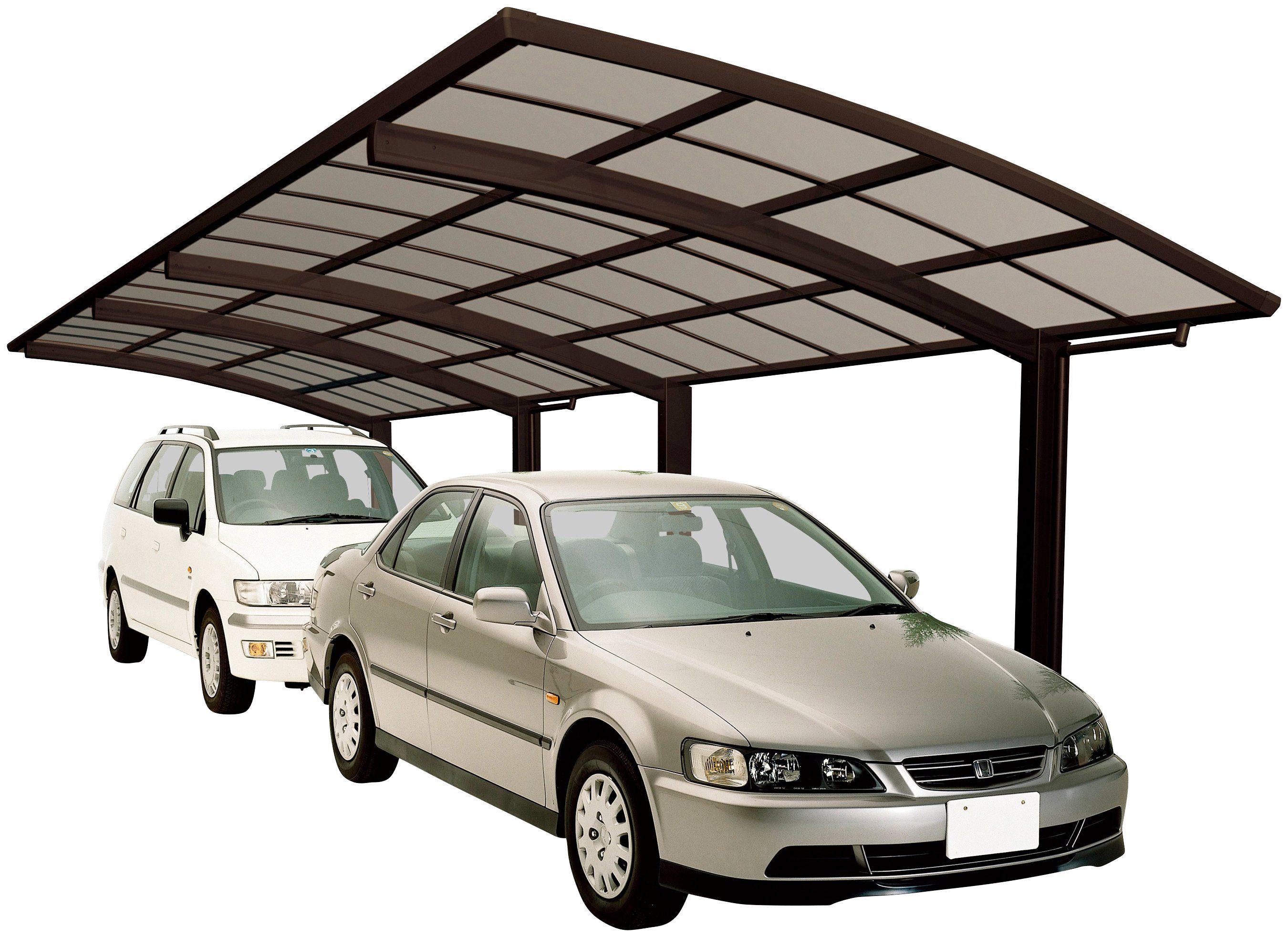 Ximax Doppelcarport Portoforte Typ 60 Tandem-mattbraun, BxT: 270x983 cm, 240 cm Einfahrtshöhe, Aluminium | Carports