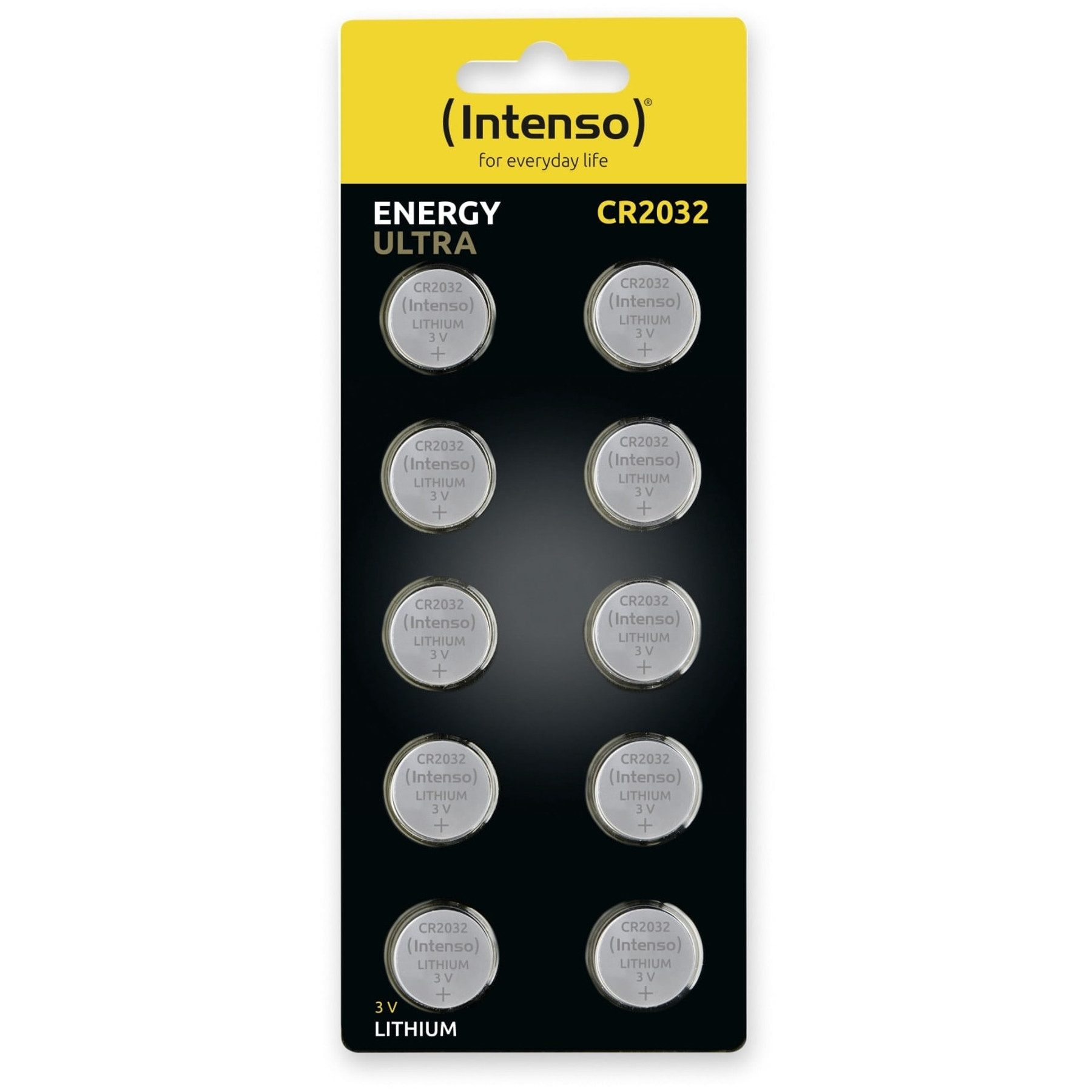INTENSO Lithium-Knopfzelle CR2032, 10 Stück Batterie