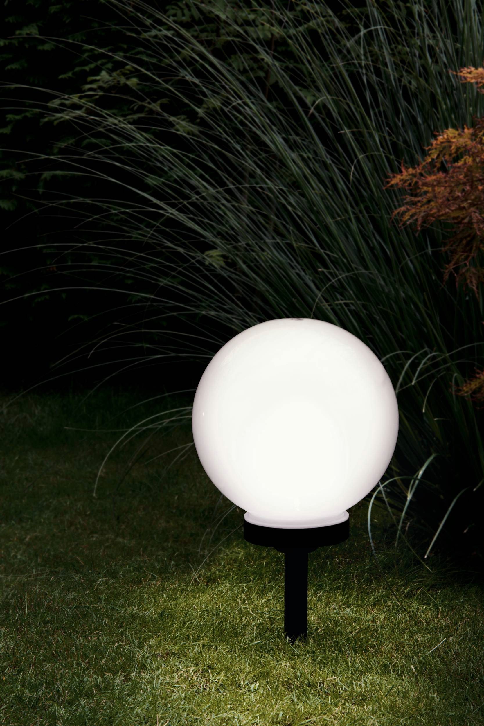 EGLO LED Solarleuchte Z_Solar Solarleuchte, Außenleuchte, Außenbeleuchtung. Erdspiess, Lampe, Ein-/Ausschalter, LED fest integriert, Warmweiß, EGLO Solarleuchte Z_solar schwarz Kunststoff weiss 1X0,2W H:61 Ø 30 cm
