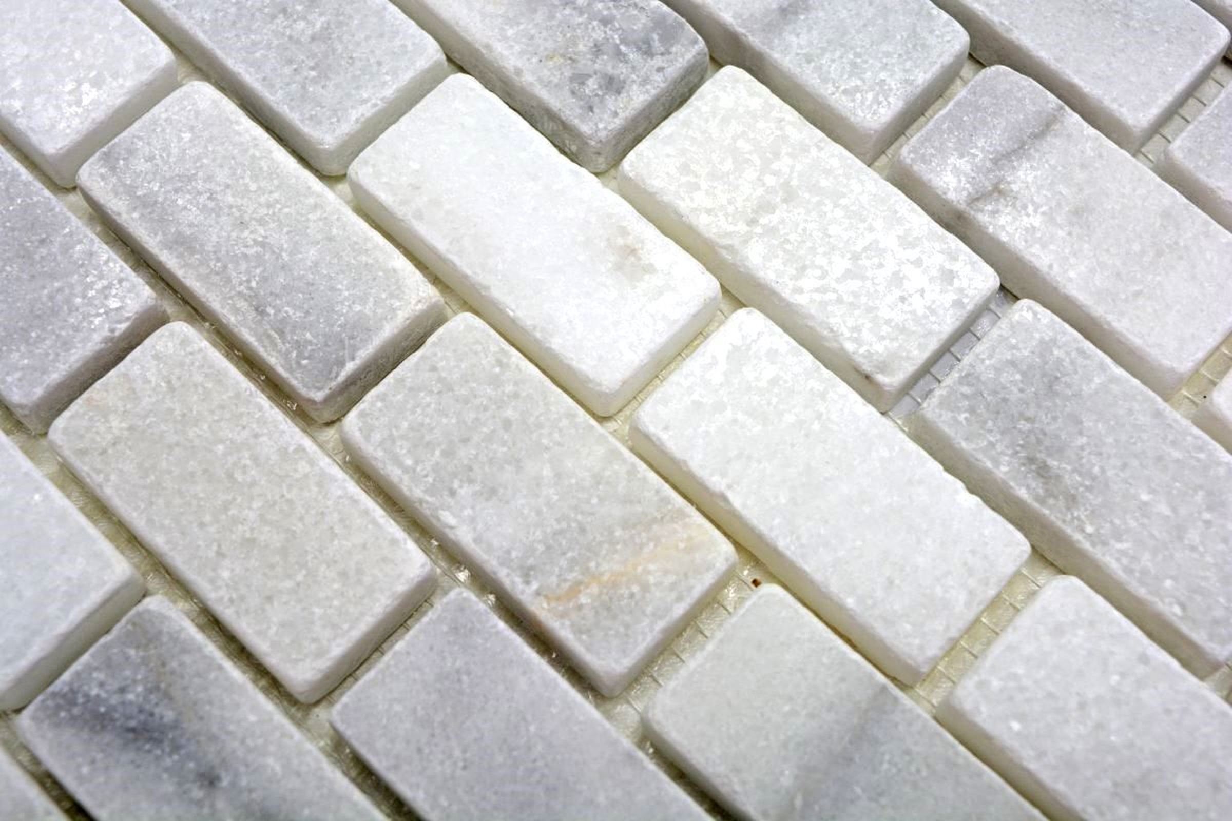 Marmor Fliese Naturstein Mosani Bodenfliese Mauerverband Mosaik Brick