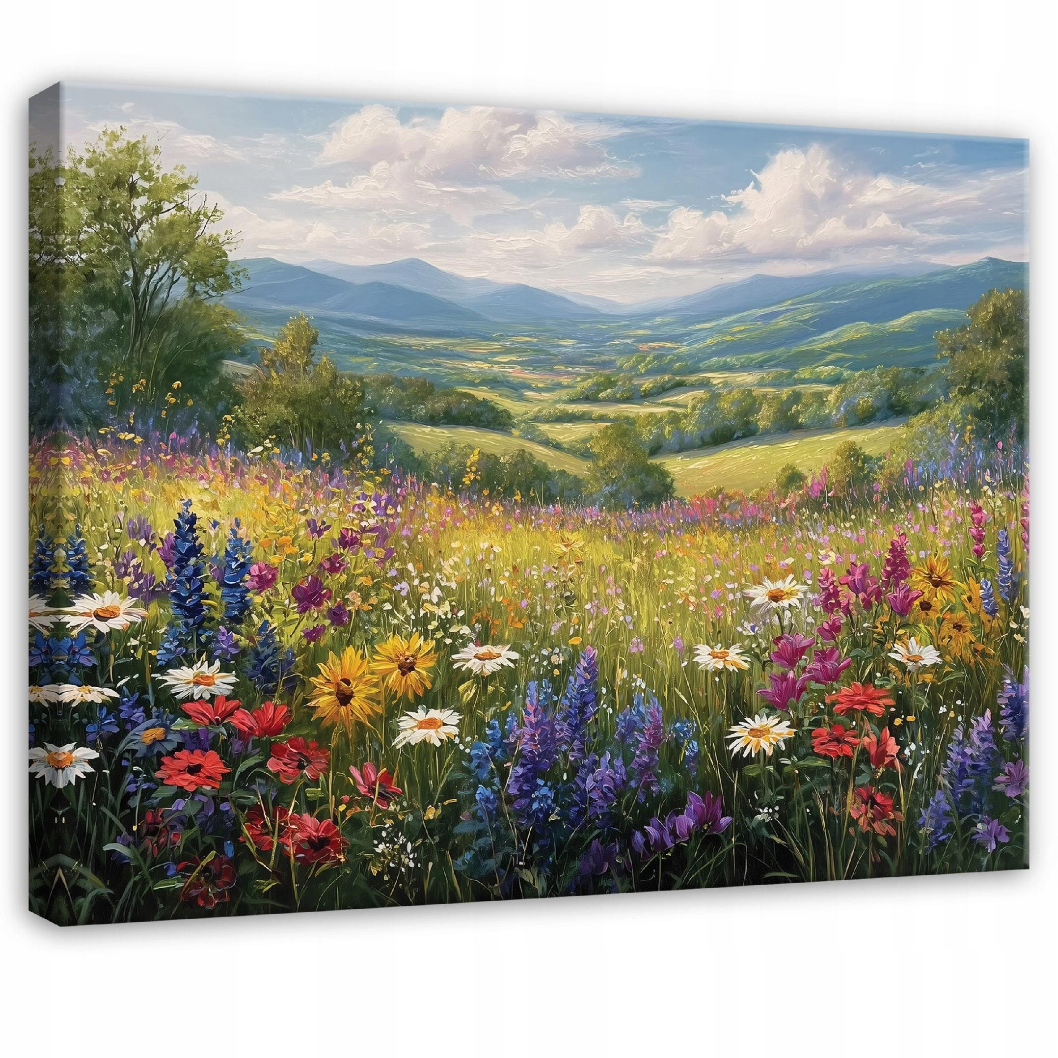 Wallarena Leinwandbild Landschaft Wiese - Grün - Elegant - Wohnzimmer, Landschaft, 40x30x2cm
