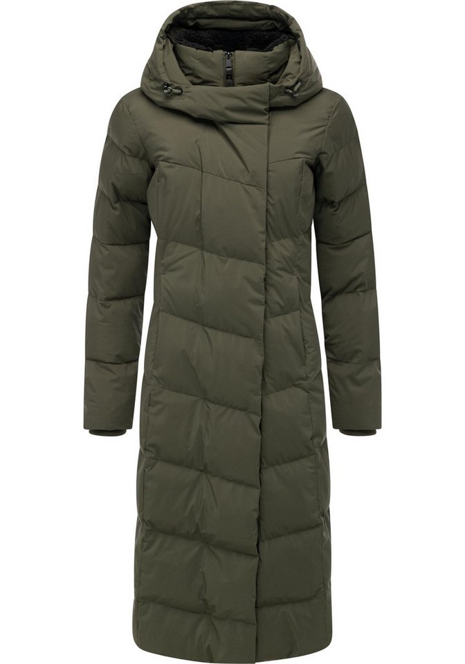 Ragwear Wintermantel Pavla Long Soft YOUMODO Wasserdichter Steppmantel mit Kuschelkragen
