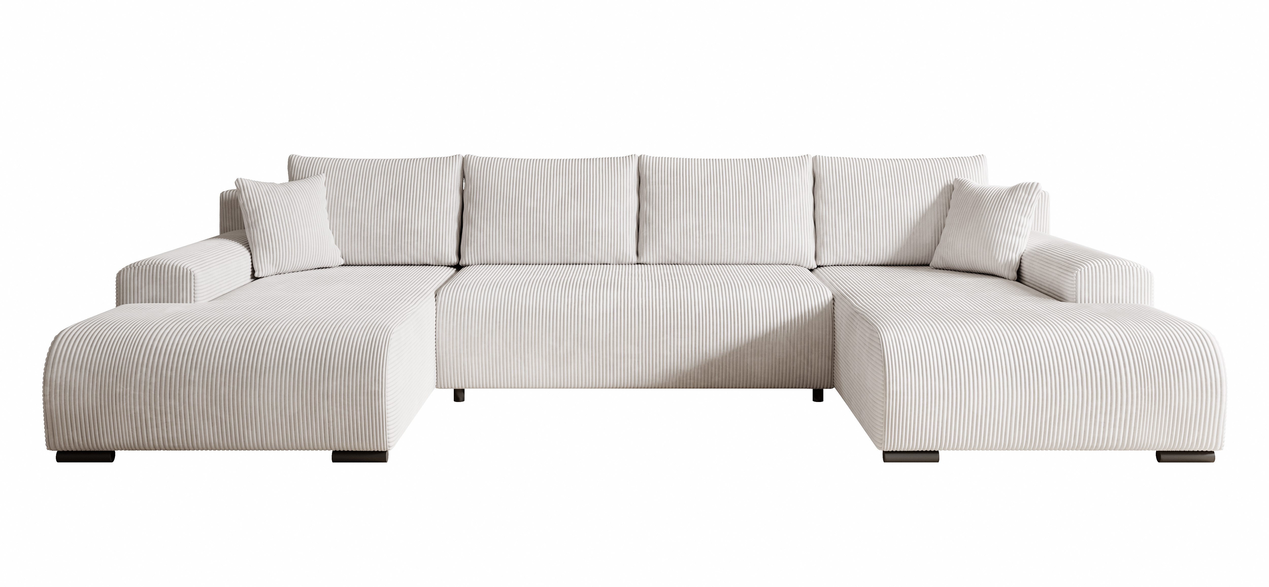 storez24 Ecksofa Ellen U, mit Bettkasten und Schlaffunktion, Cordstoff, U-F günstig online kaufen