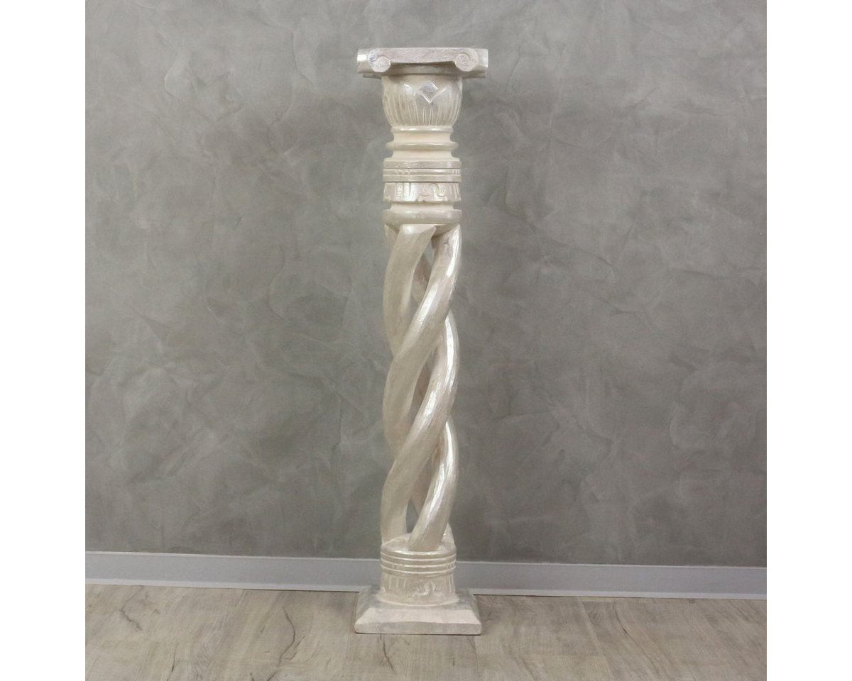 Thumbnail - Oriental Galerie Blumenhocker Gedrehte Säule Antik Silber 100 cm groß (1 St)