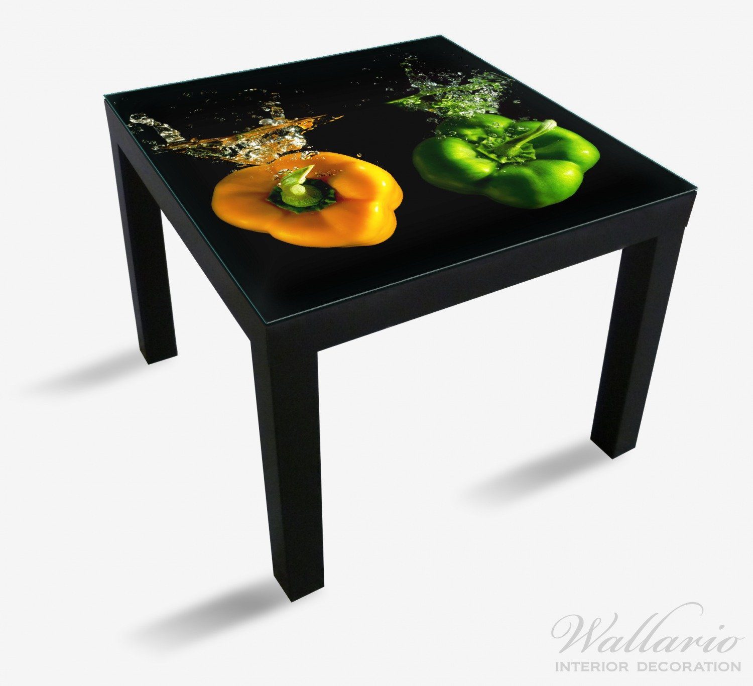 (1 Wallario grün für Tischplatte Bunte orange Tisch im Ikea St), Wasser in geeignet Paprika und Lack Küche