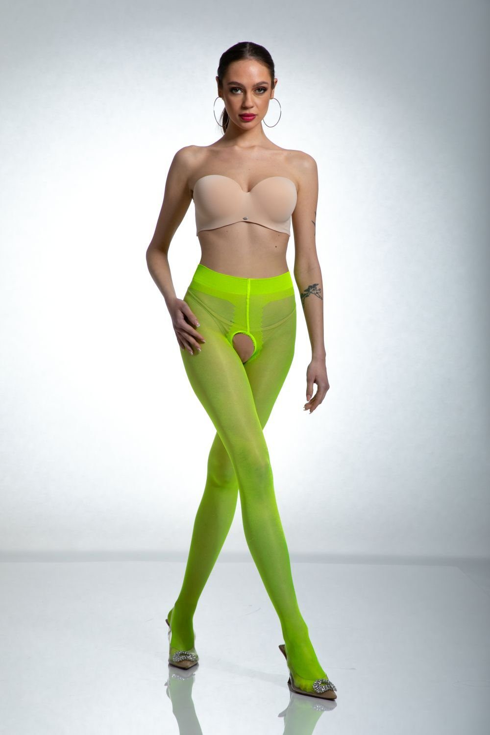 Amour Ouvert Strumpfhose Gloss ouvert Amour 20 (1 gelb Hip St) DEN Strumpfhose