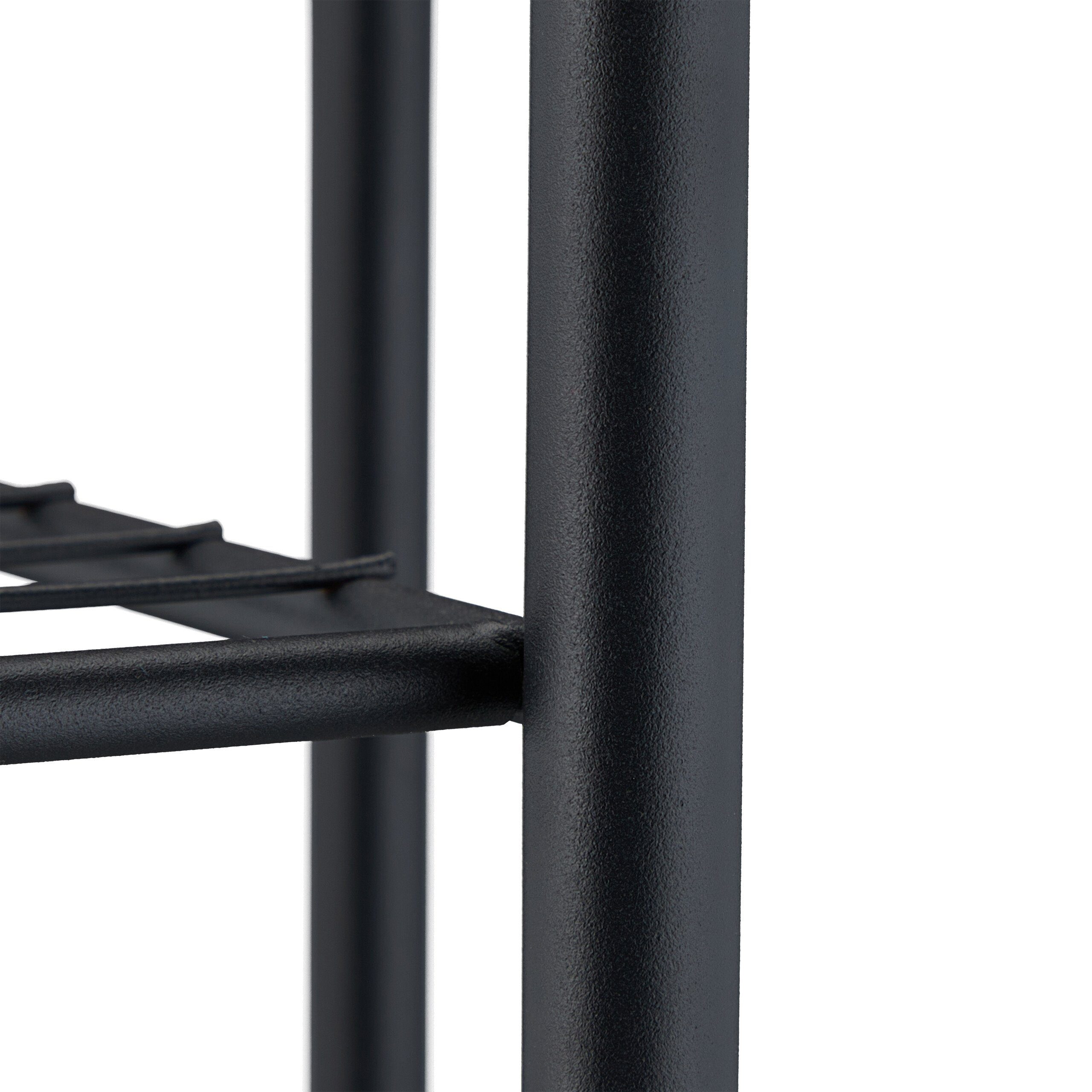 relaxdays Pflanzentreppe Schwarzer Pflanzenständer 4 Ablagen