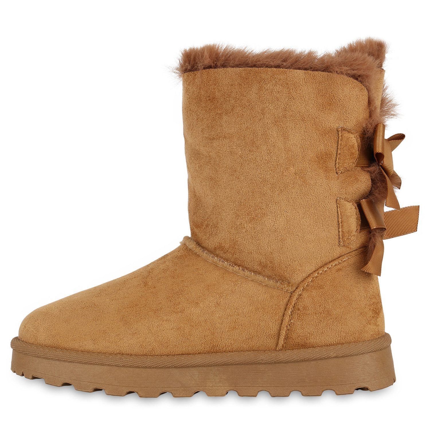 VAN HILL 839832 Winterstiefelette Damen Warm Gefütterte Winter Boots Stiefeletten Kunstfell