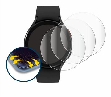 Savvies Full-Cover Schutzfolie für Samsung Galaxy Watch 4 (44mm), Displayschutzfolie, 4 Stück, 3D Curved klar