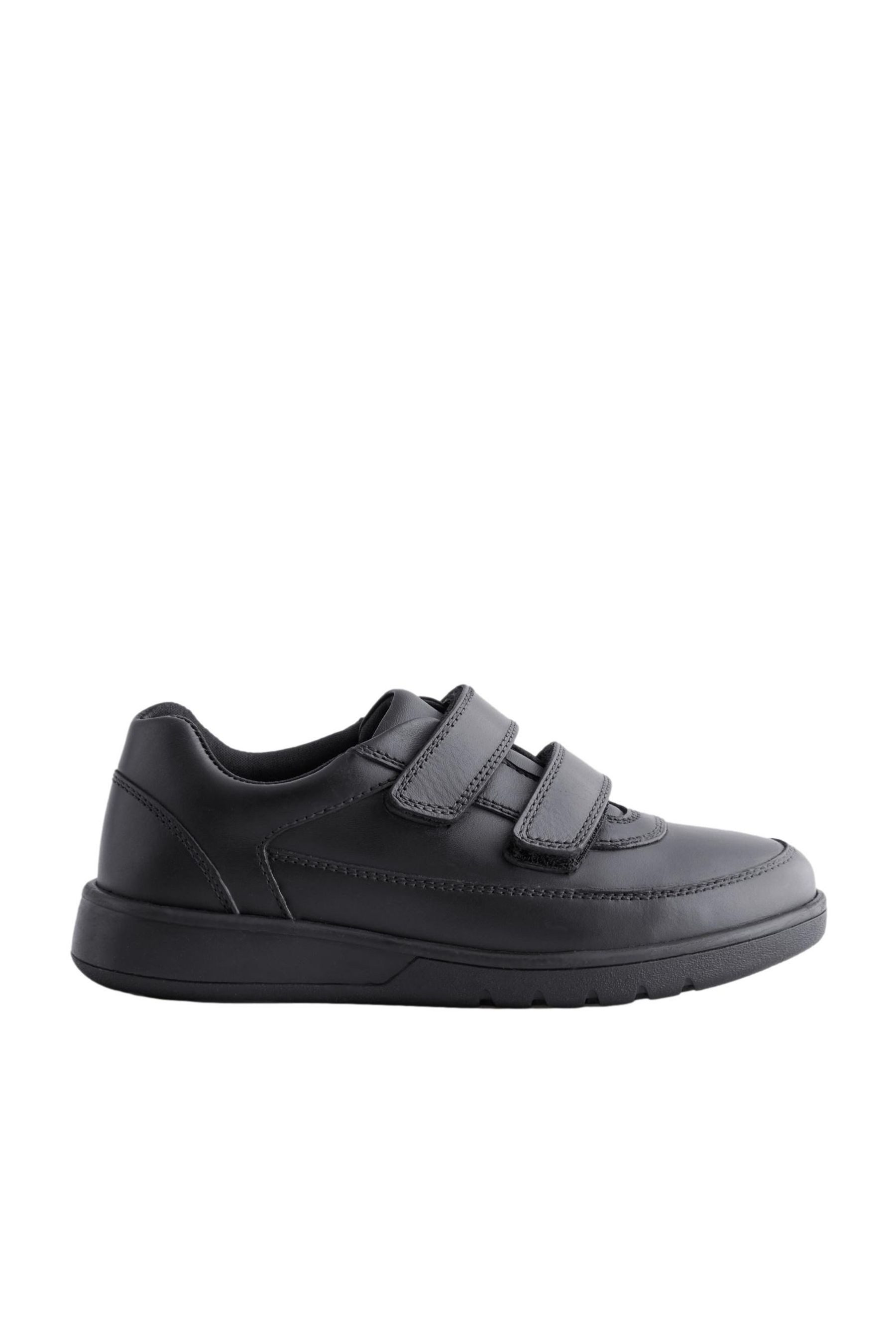 Lederschuhe mit Klettverschluss, weite Passform Klettschuh