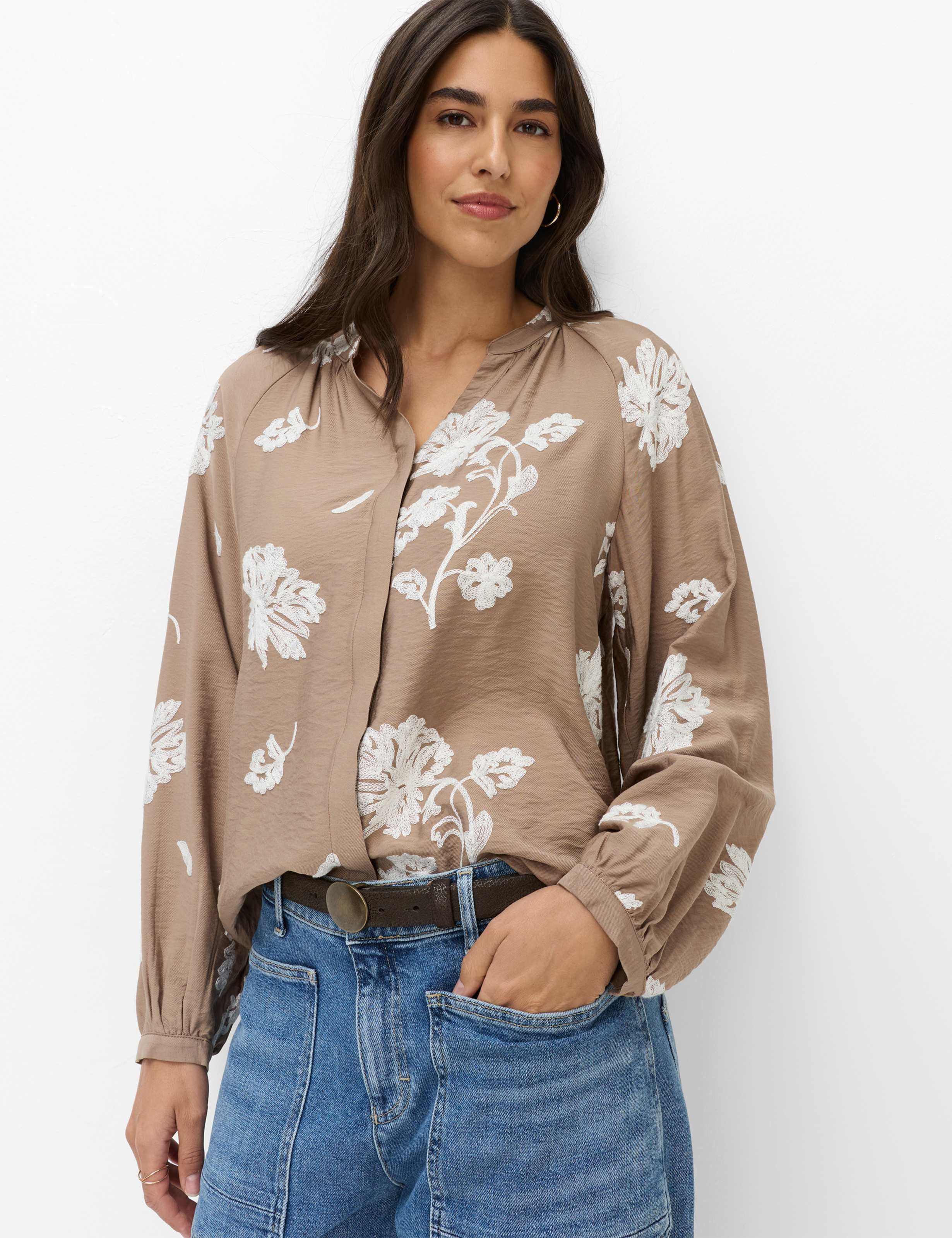 Brax Klassische Bluse Style VIVIAN Embroidery: Bluse im Viskosemix