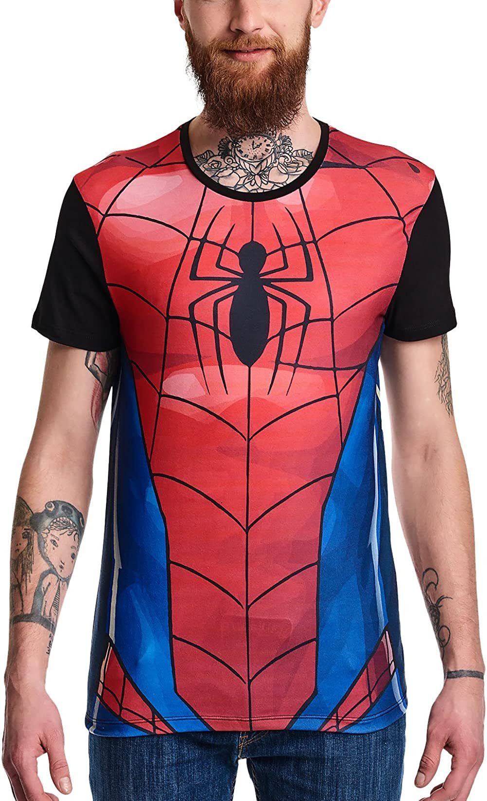 Spiderman Print-Shirt SPIDERMAN T-Shirt cosplay rot Film Erwachsene + Jugendliche Gr. S M L XL XXL