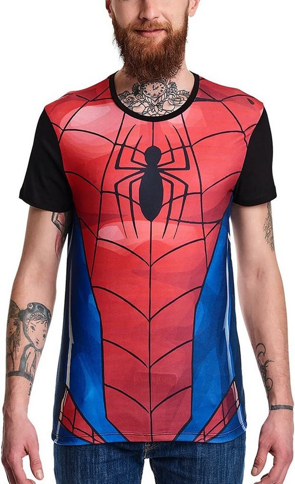 sandsynligt I detaljer skøjte Spiderman Print-Shirt SPIDERMAN T-Shirt cosplay rot Film Erwachsene +  Jugendliche Gr. S M L XL XXL