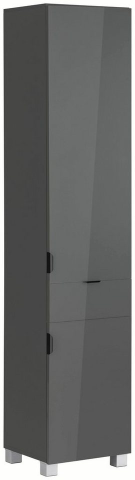 welltime Hochschrank Lage, Badschrank, Badezimmerschrank, 38 cm breit  Pflegeleichte Oberfläche, viel Stauraum, FSC®-zertifiziert