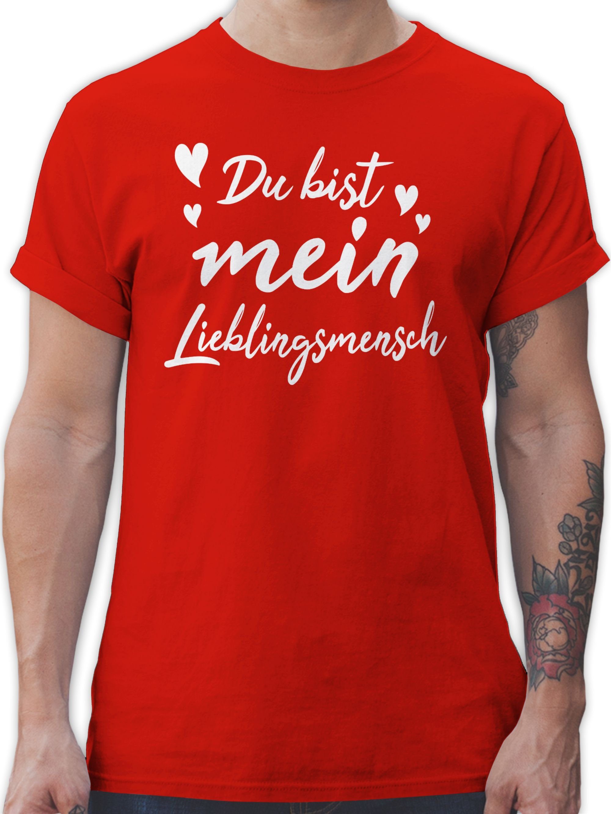 Shirtracer T-Shirt Du bist mein Lieblingsmensch - Herzmensch Herzens Mensch Geschenk Best Valentinstag Partner Liebe
