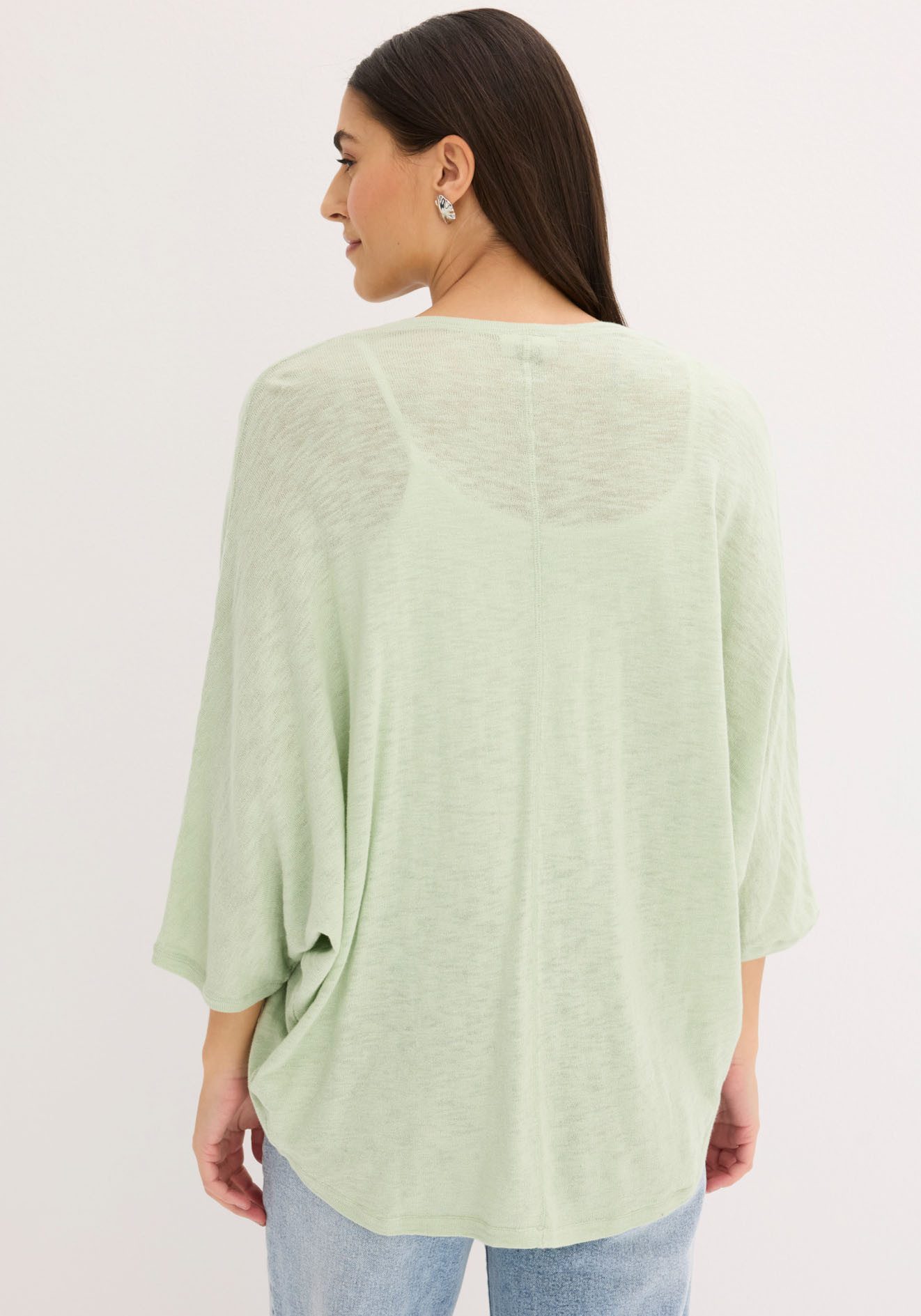 bonprix Strickjacke Oversize-Passform, 3/4-Ärmel, eleganter Stil, aus Baumwolle