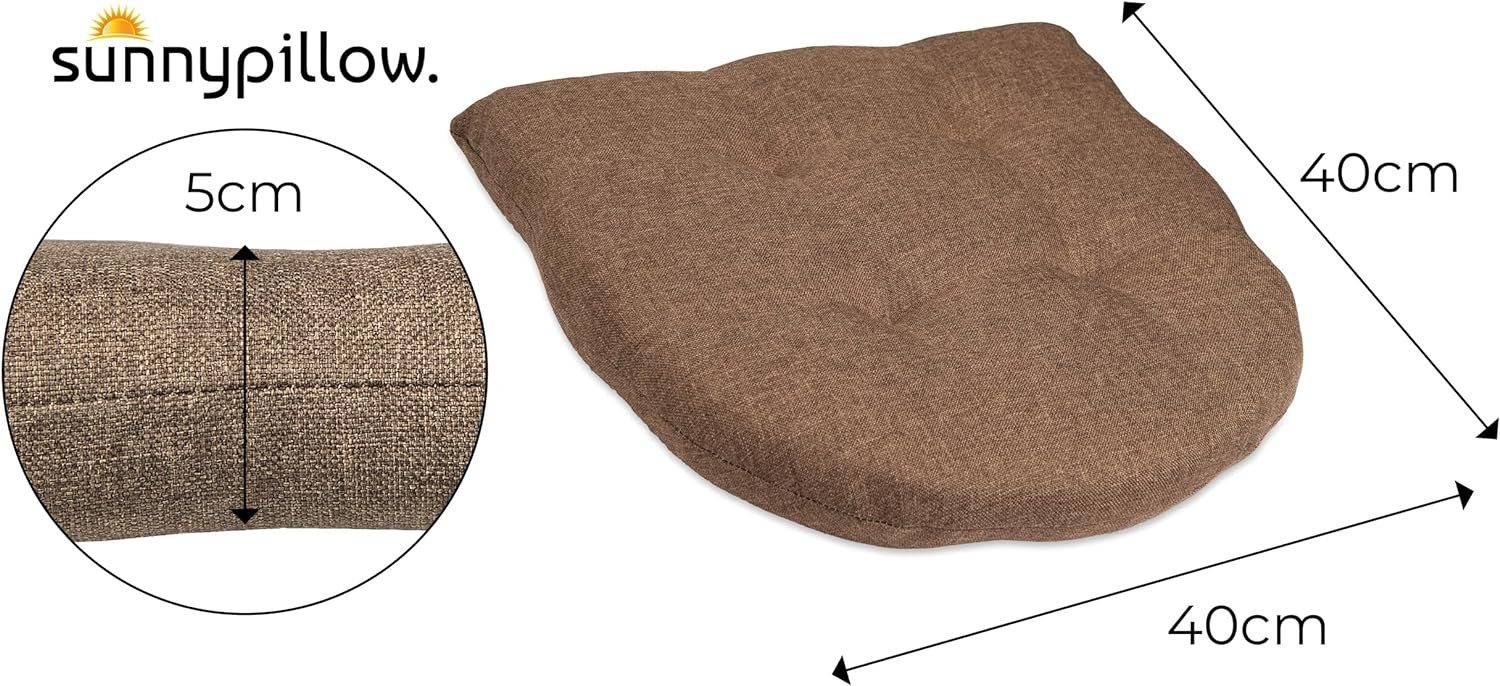 sunnypillow Stuhlkissen 4er Set Auflage 40x40 für Stühle, Bänke in Haus und Garten dick 5cm, Sitzkissen Sitzauflage Stuhlauflage Gartenkissen Esszimmerstuhl
