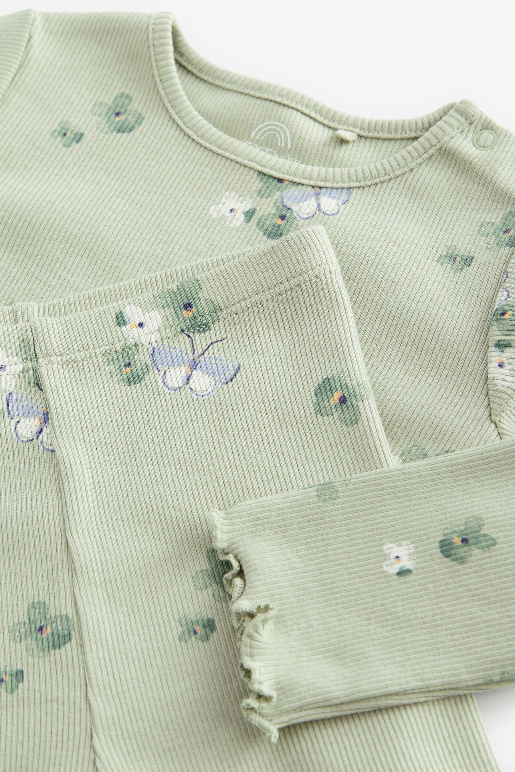 Next Shirt & Leggings Oberteil Set und Leggings Floral Green Baby Sage fürs (2-tlg) im