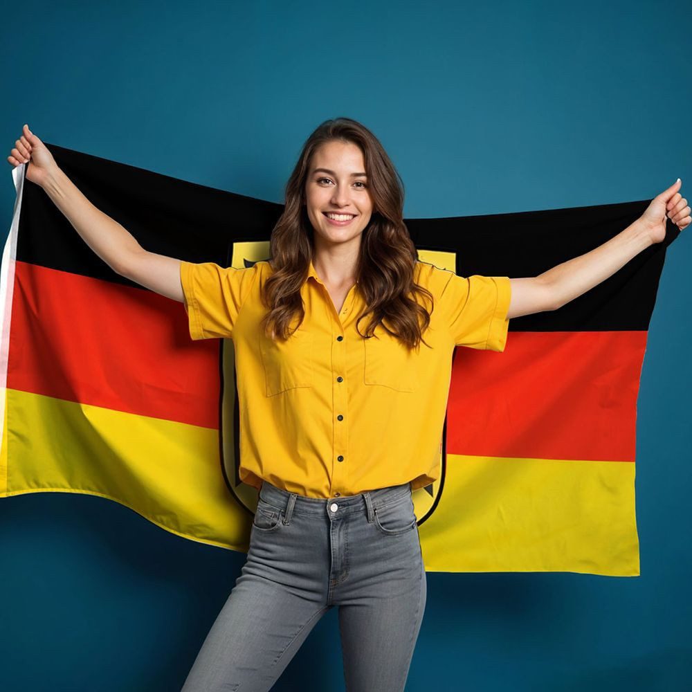 PHENO FLAGS Flagge Deutschland Flagge mit Adler 90 X 150 cm Deutsche Fahne (Hissflagge für Fahnenmast), Inkl. 2 Messing Ösen