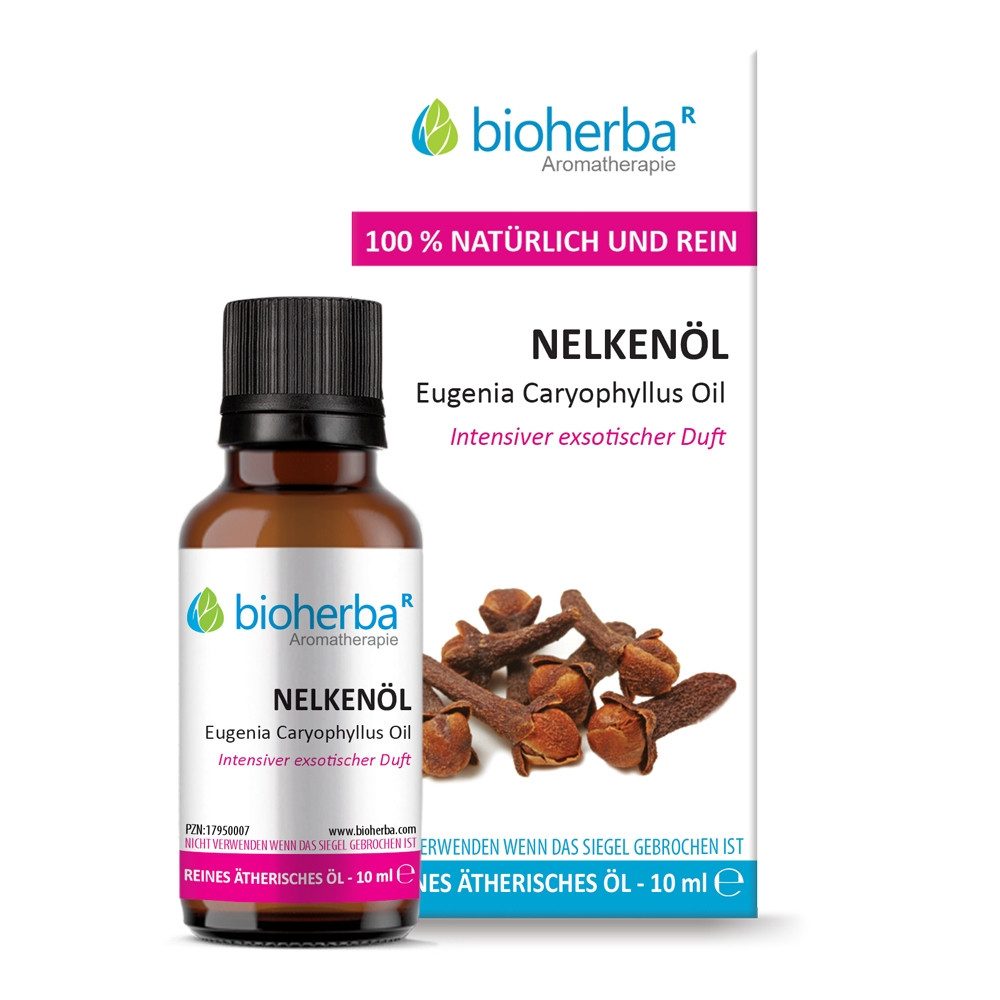 BIOHERBA R Pflege-Set Nelkenöl Eugenia Caryophyllus Oil Reines ätherisches Öl 10ml