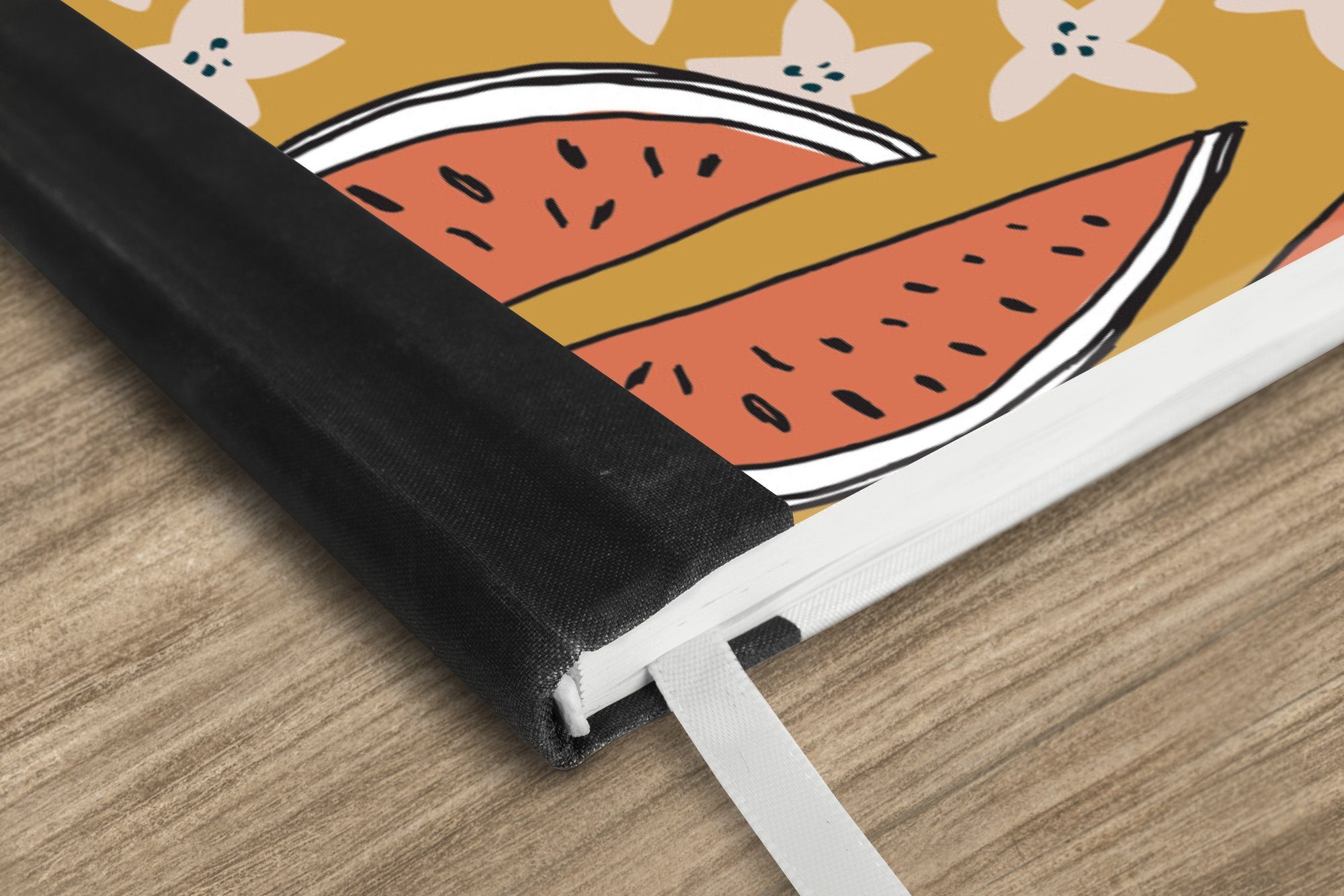 Thumbnail - MuchoWow Notizbuch Sommer - Wassermelone - Sterne - Orange, Notebook, Notizblock a5, Tagebuch, Journal Liniert