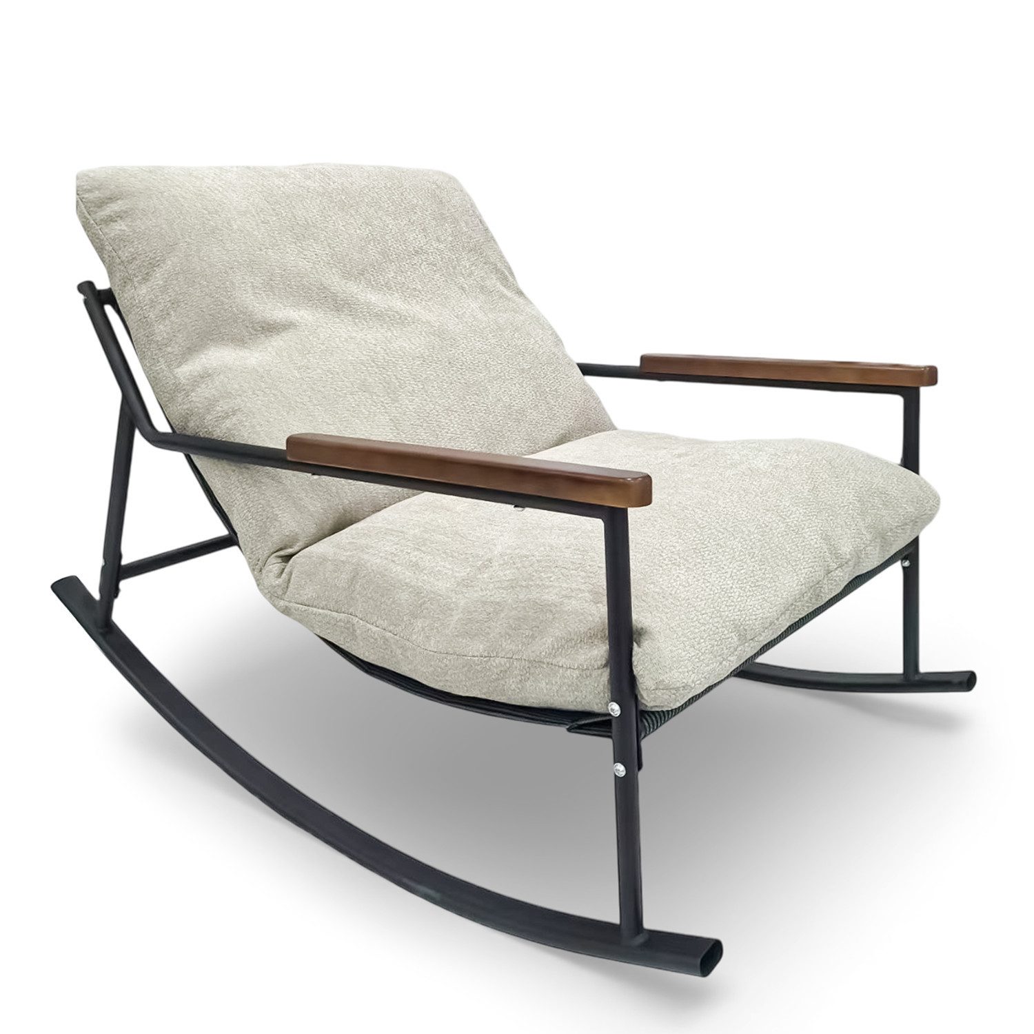 Allyson Schaukelsessel, Hochwertiger Cord-Bezug mit weicher Haptik, Trendiges Retro-Design