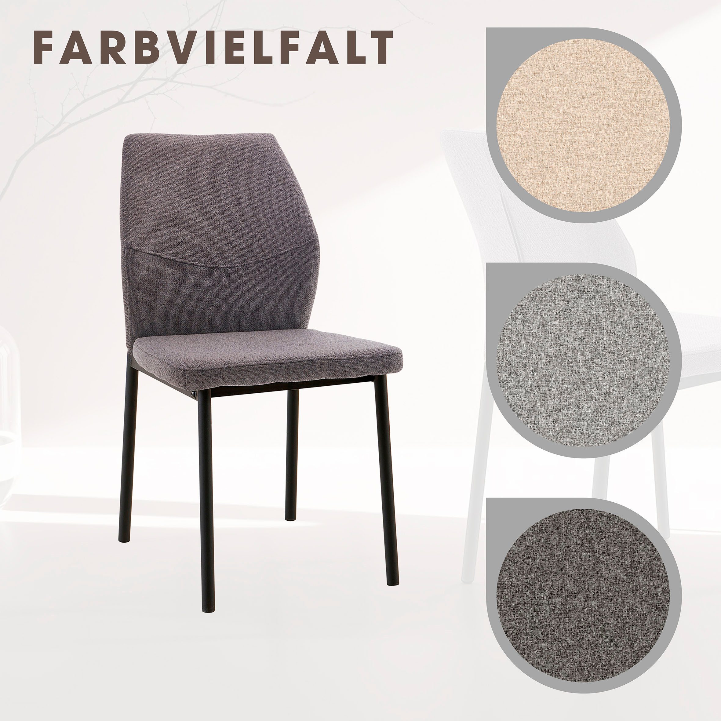 OTTO home Esszimmerstuhl Lumos (Set, 4 St), Webstoff in vielen Farben erhältlich mit stabilem Metalluntergestell – Bild 4 von 5