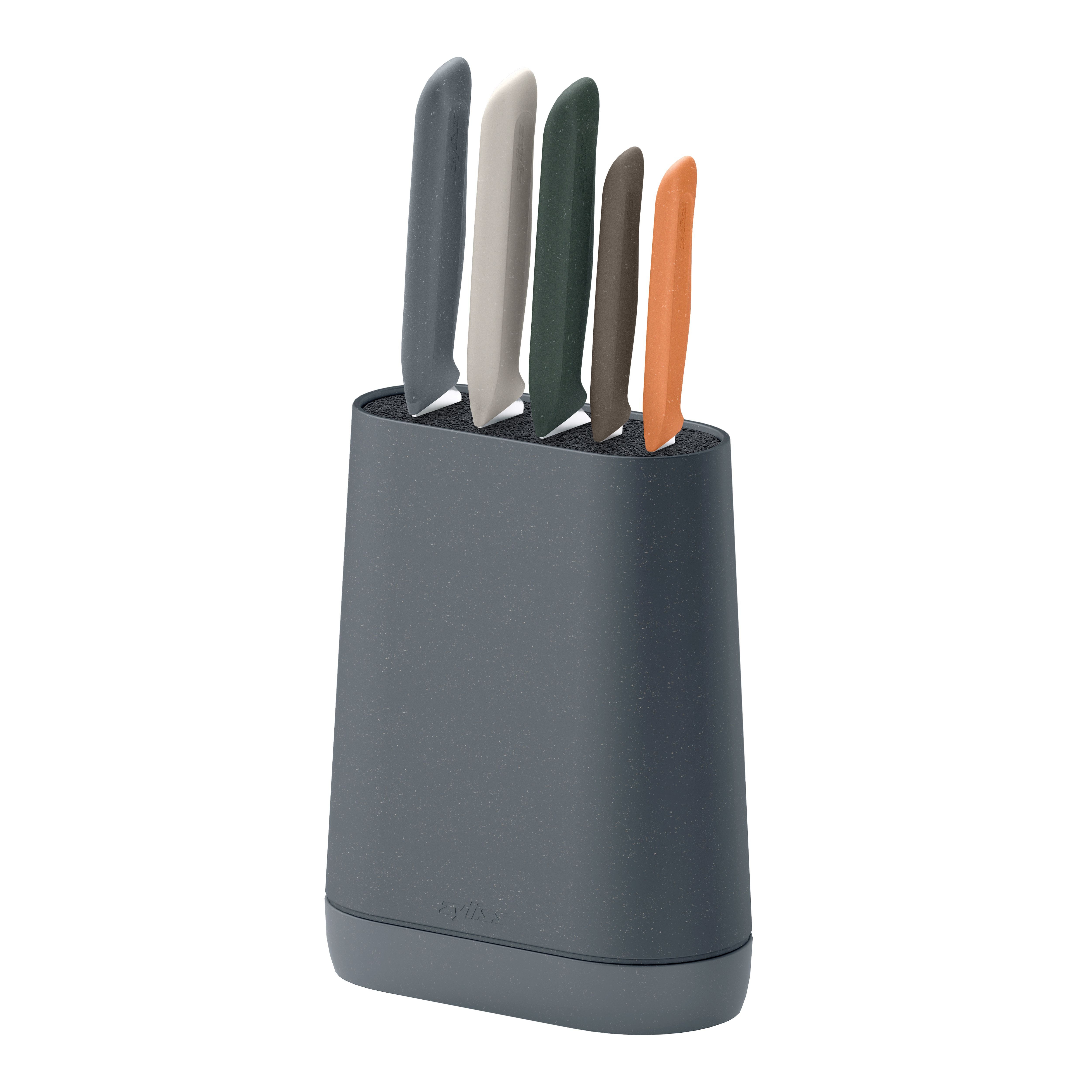 zyliss Messerblock Universal 6-teilig, rutschfester Boden, herausnehmbarer, waschbarer Borsteneinsatz
