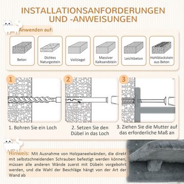 PawHut Katzen-Kletterwand Katzentreppe für Wandmontage Katzenstufen Kratzbaum, Sisal, Grau+Beige, Mit Plattformen