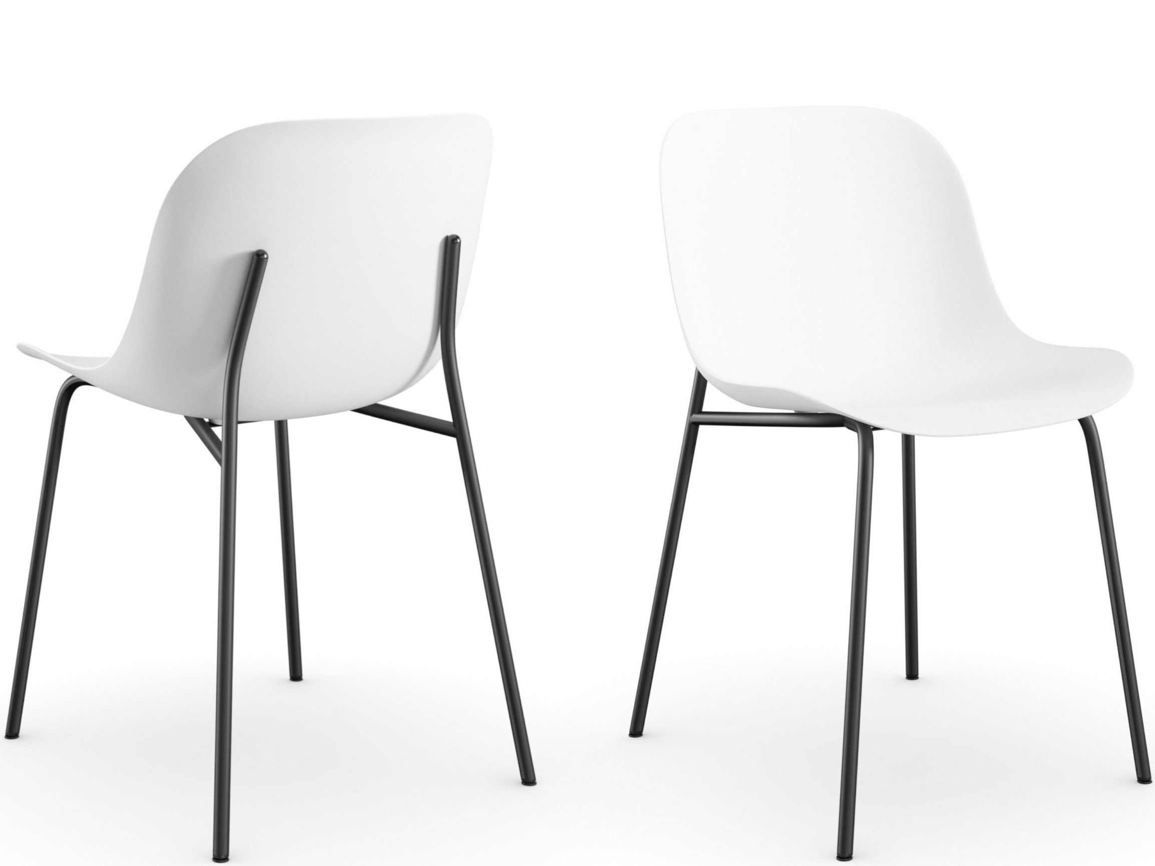 loft24 Stuhl Orca, 2er Set, Gestell aus Metall, Farbenvarianten schwarz | weiß
