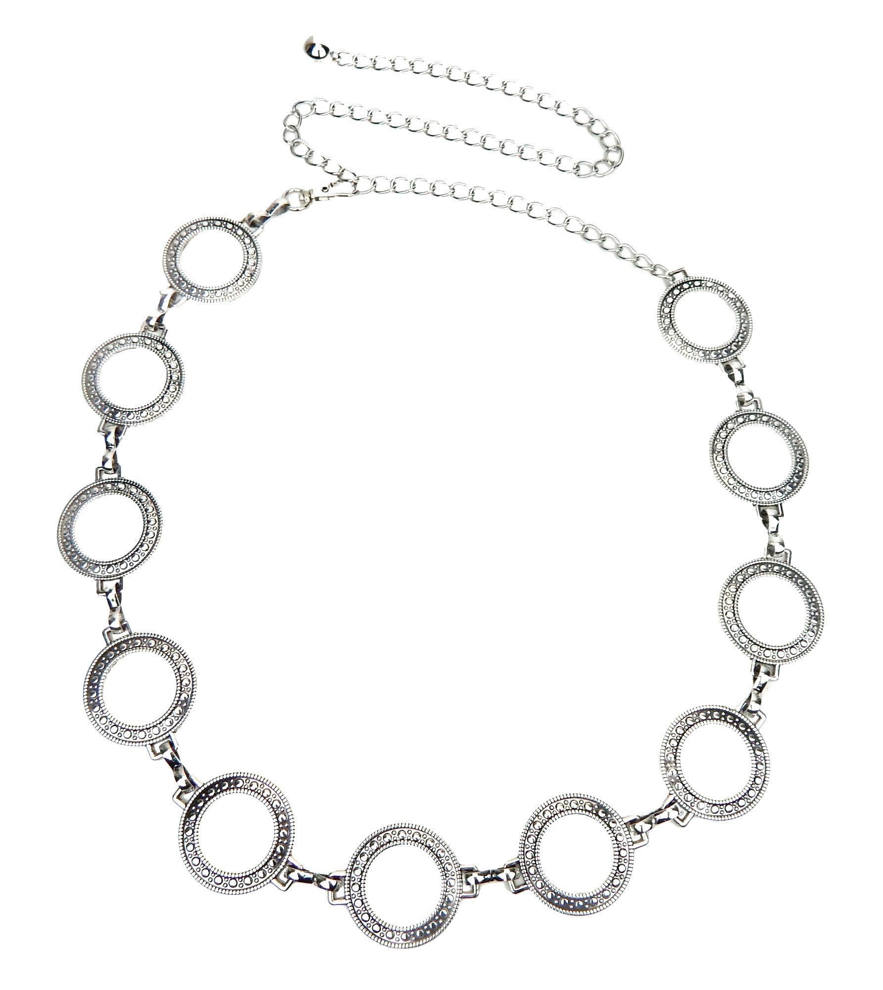 Ella Jonte Kettengürtel silber – Retro-Look der 60er & 70er Jahre – Verstellbar, Vintage