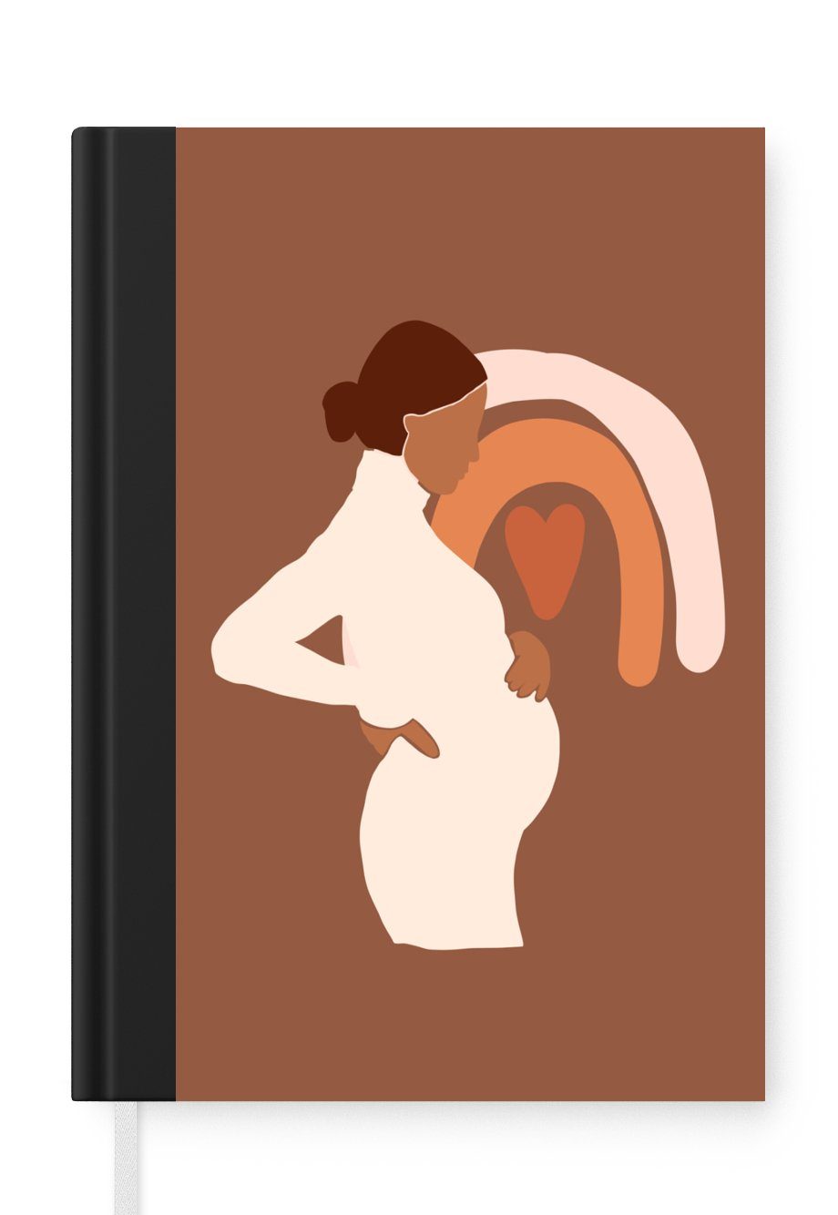 MuchoWow Notizbuch Mutter - Schwangere - Kinder - Regenbogen, Journal, Merkzettel, Tagebuch, Notizheft, A5, 98 Seiten, Haushaltsbuch
