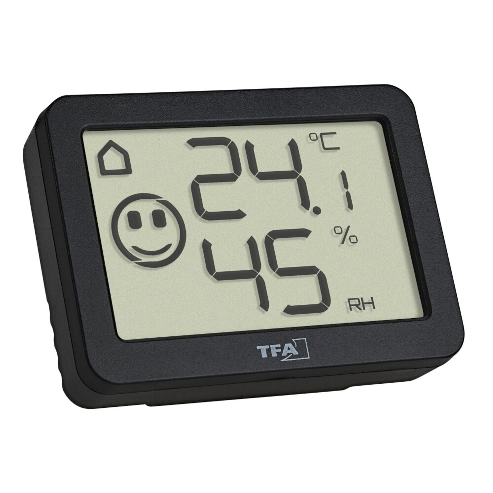 TFA Dostmann Raumthermometer Digitales Thermo-Hygrometer schwarz m Befestigungsmagnet