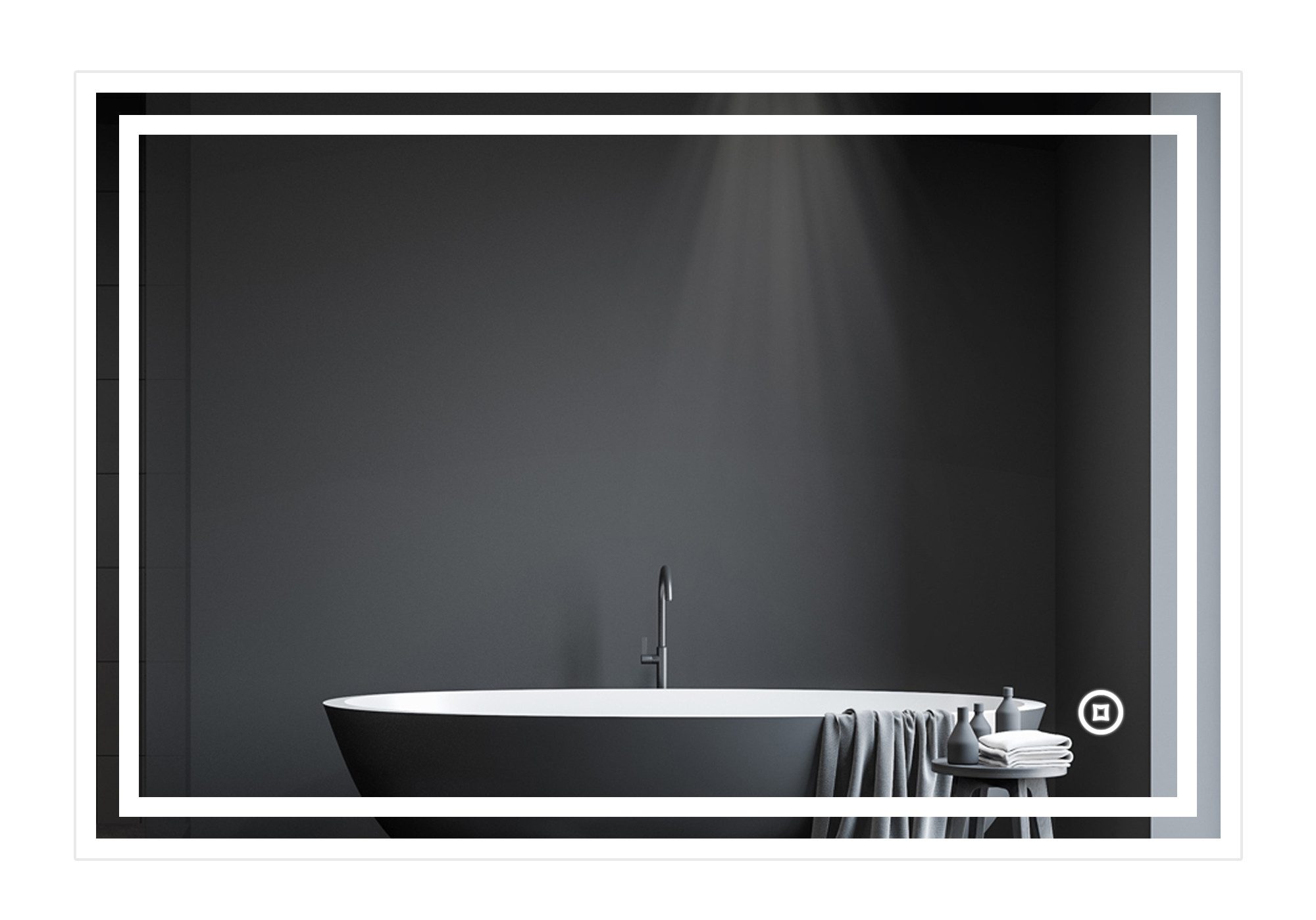 Badspiegel 4-In-1 120x70 100x70 LED Spiegel Kalt/Neutral/Warmweiß