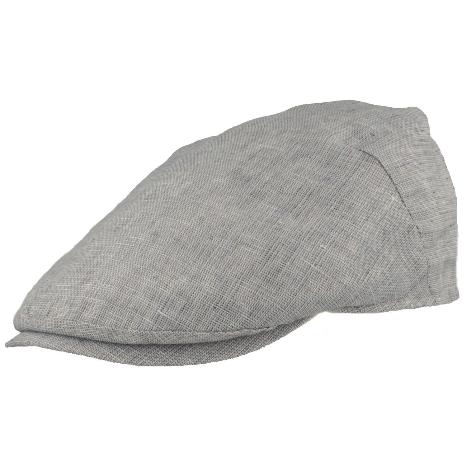 Breiter Schiebermütze sehr leichte einfarbige Flatcap aus 100% Leinen L-2151-69 (27 blau)