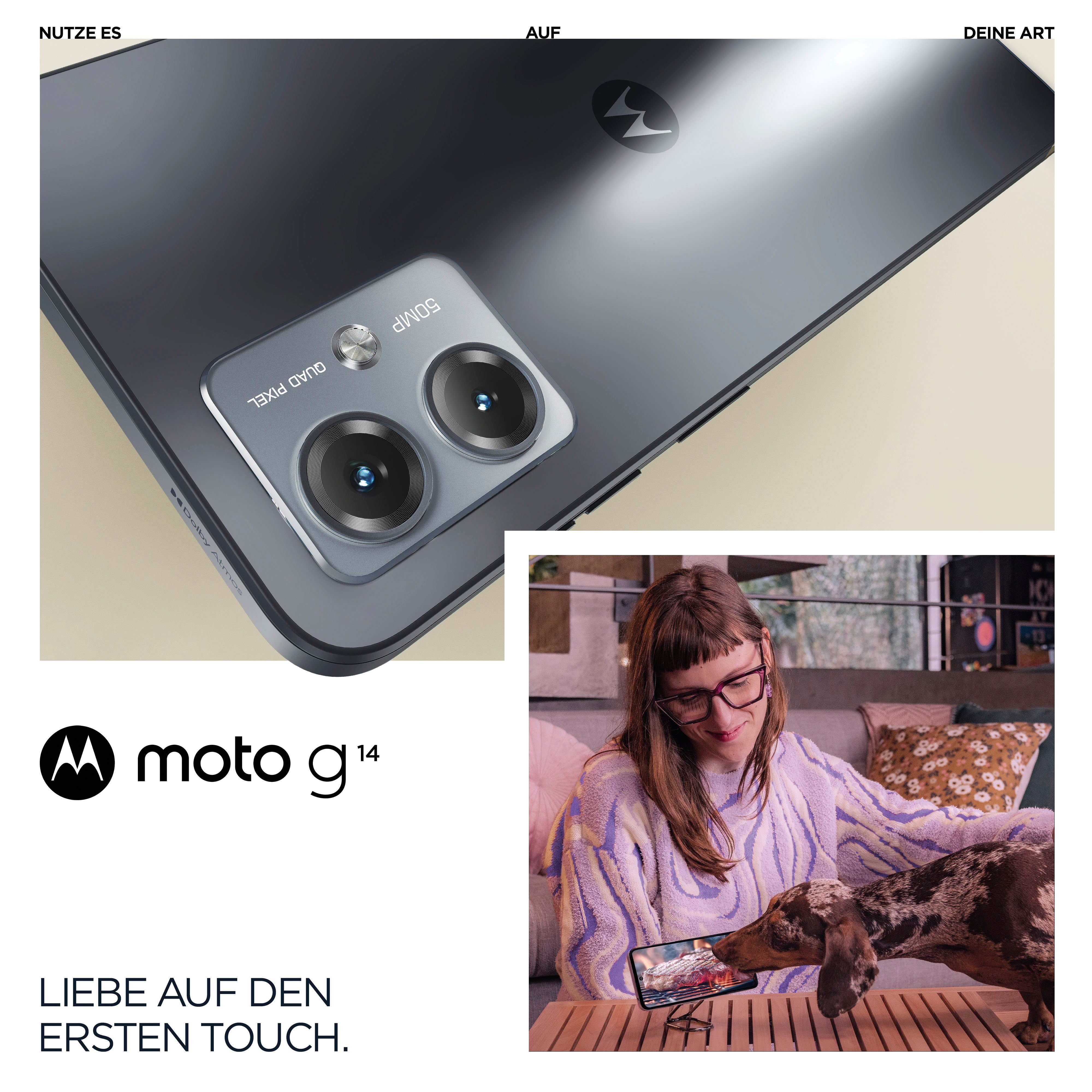 Motorola moto g14 Smartphone cm/6,5 Kamera) MP GB Zoll, Speicherplatz, Grey (16,51 50 128 Steel