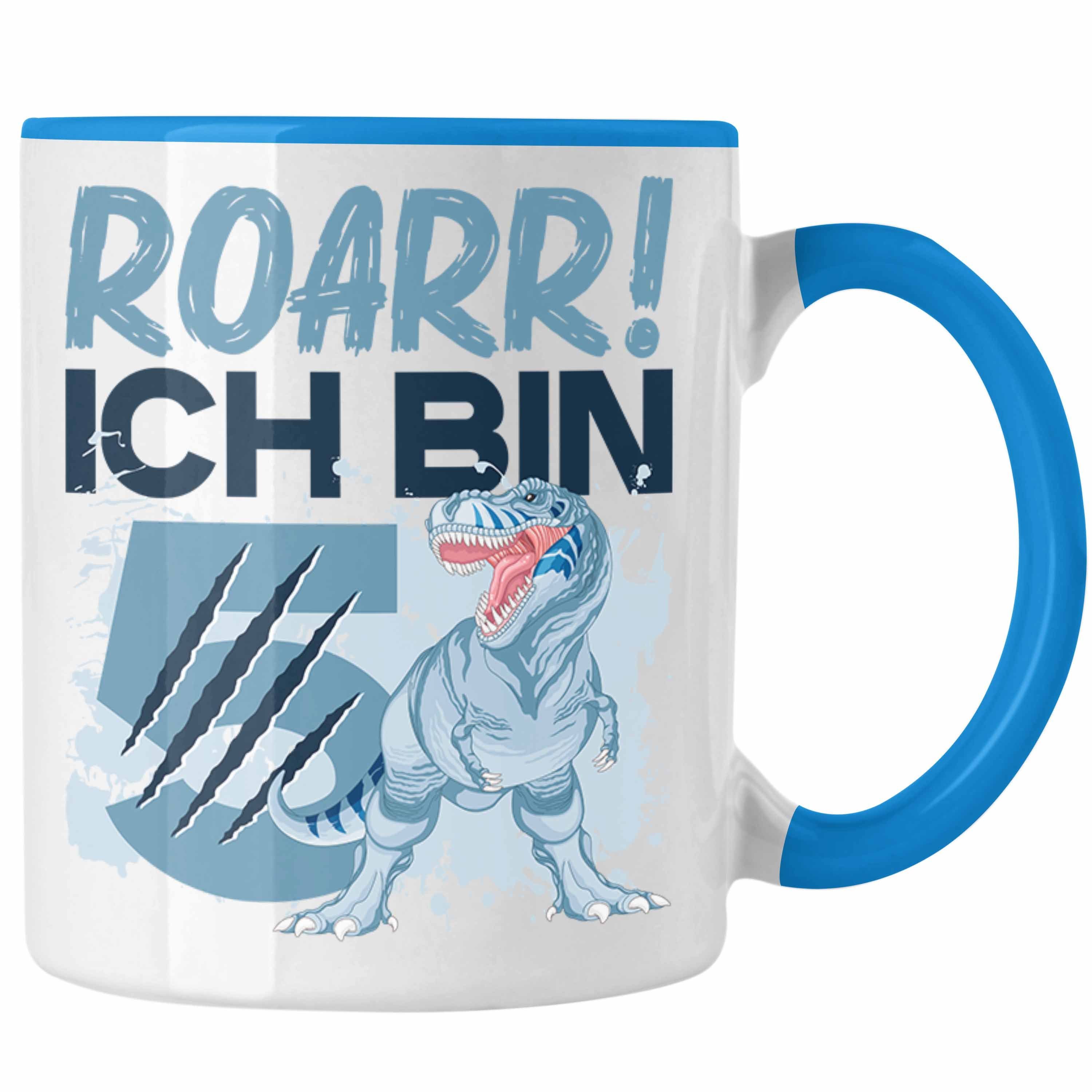 Ich Trendation Bin Geschenk Jungs 5 Geschenkidee Tasse Blau Dinosaurier 5er Geburtstag Roarr