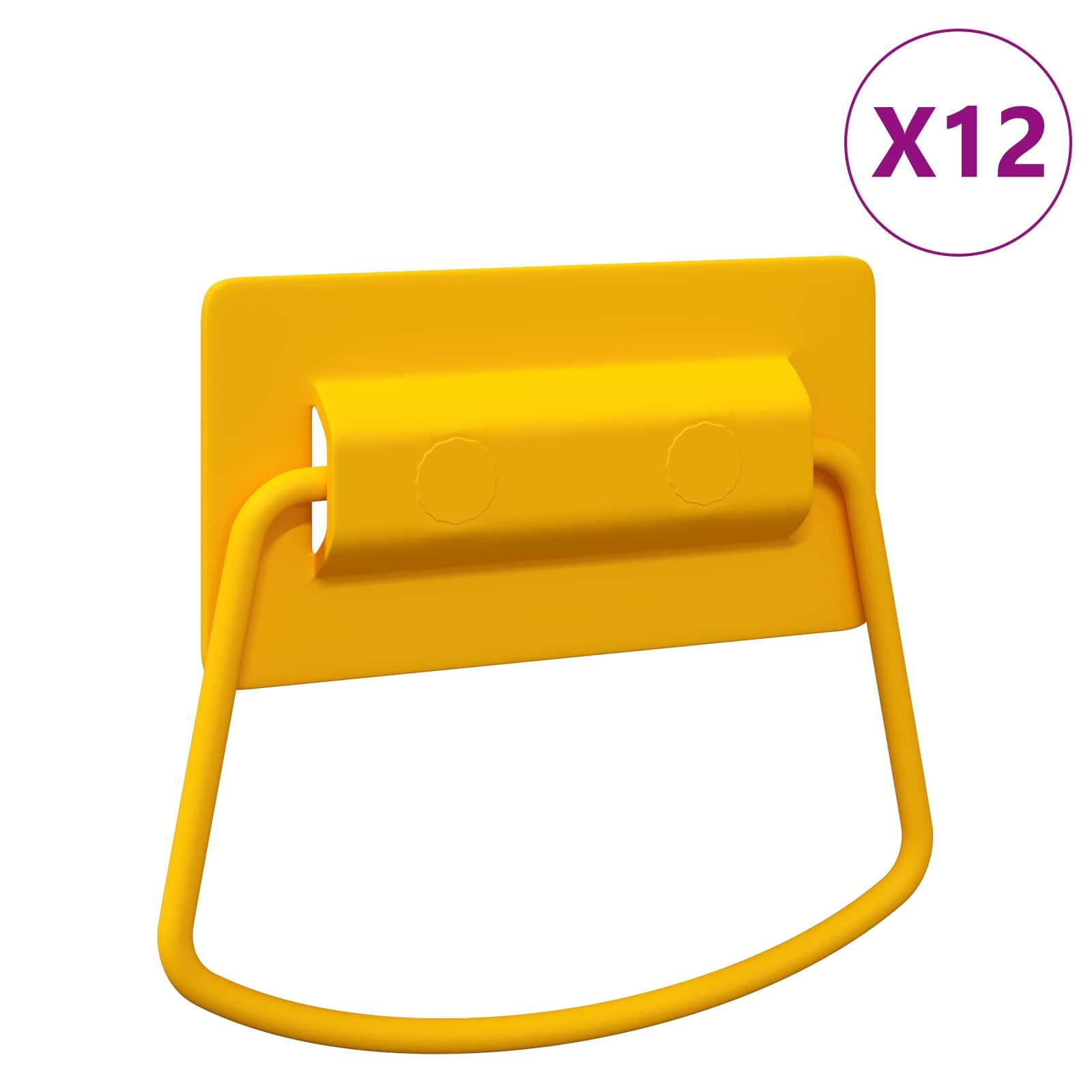 vidaXL Möbelgriff 85 x 45 mm Schrankgriffe 12 pcs Senfgelb 85x45 mm Metall