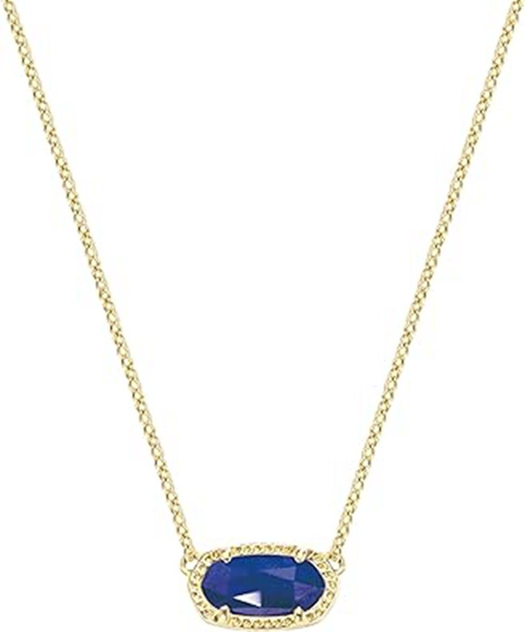WaKuKa Charm-Kette Ovale Halskette aus blauem Stein, Weihnachtsgeschenk für Frauen (1-tlg)