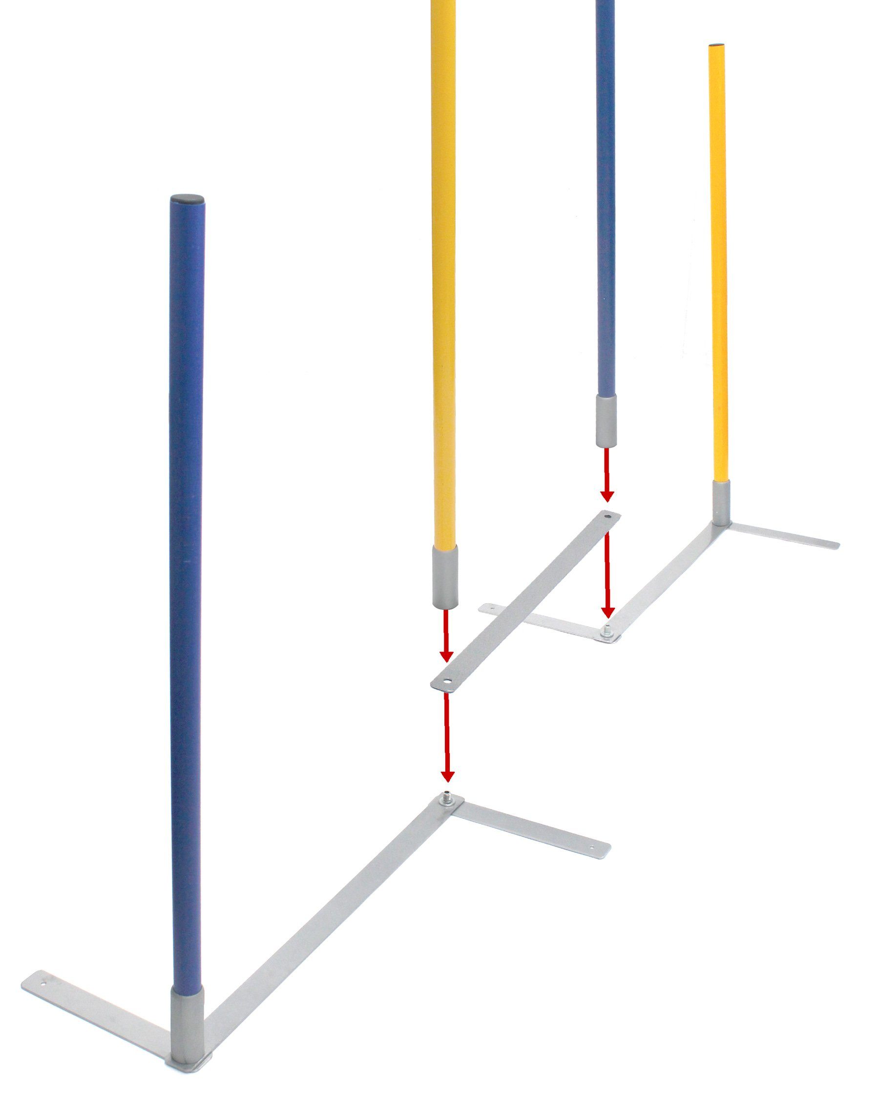Superhund Agility-Slalom Verbindungsteil aus beschichtetem Metall für 2by2 Weave Poles