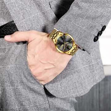 Lige MLG9846T-LD Watch (1.65 Zoll), Mode Sportuhr Analog Quarz mit Edelstahl Business Uhr Armband