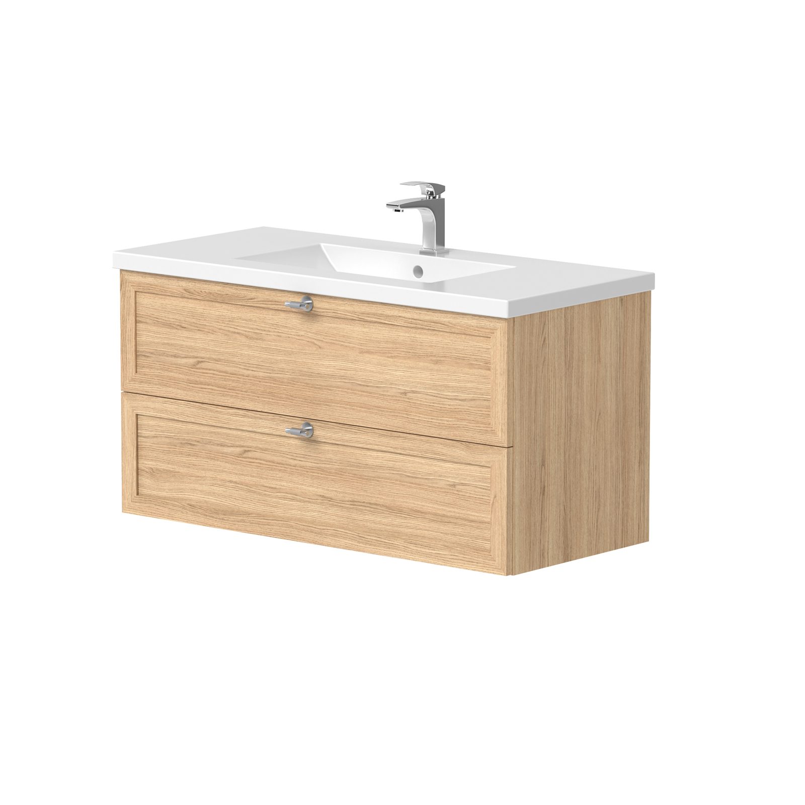 welltime Waschtisch Rustic, mit Soft-Close-Funktion, Breite 101,5 cm, Eichenfurnier