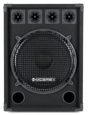 McGrey DJ Karaoke Komplettset PA Anlage Party-Lautsprecher (Bluetooth, 800 W, 2-Wege Partyboxen (15 zoll) Subwoofer - inkl. Endstufe & Mikrofone)