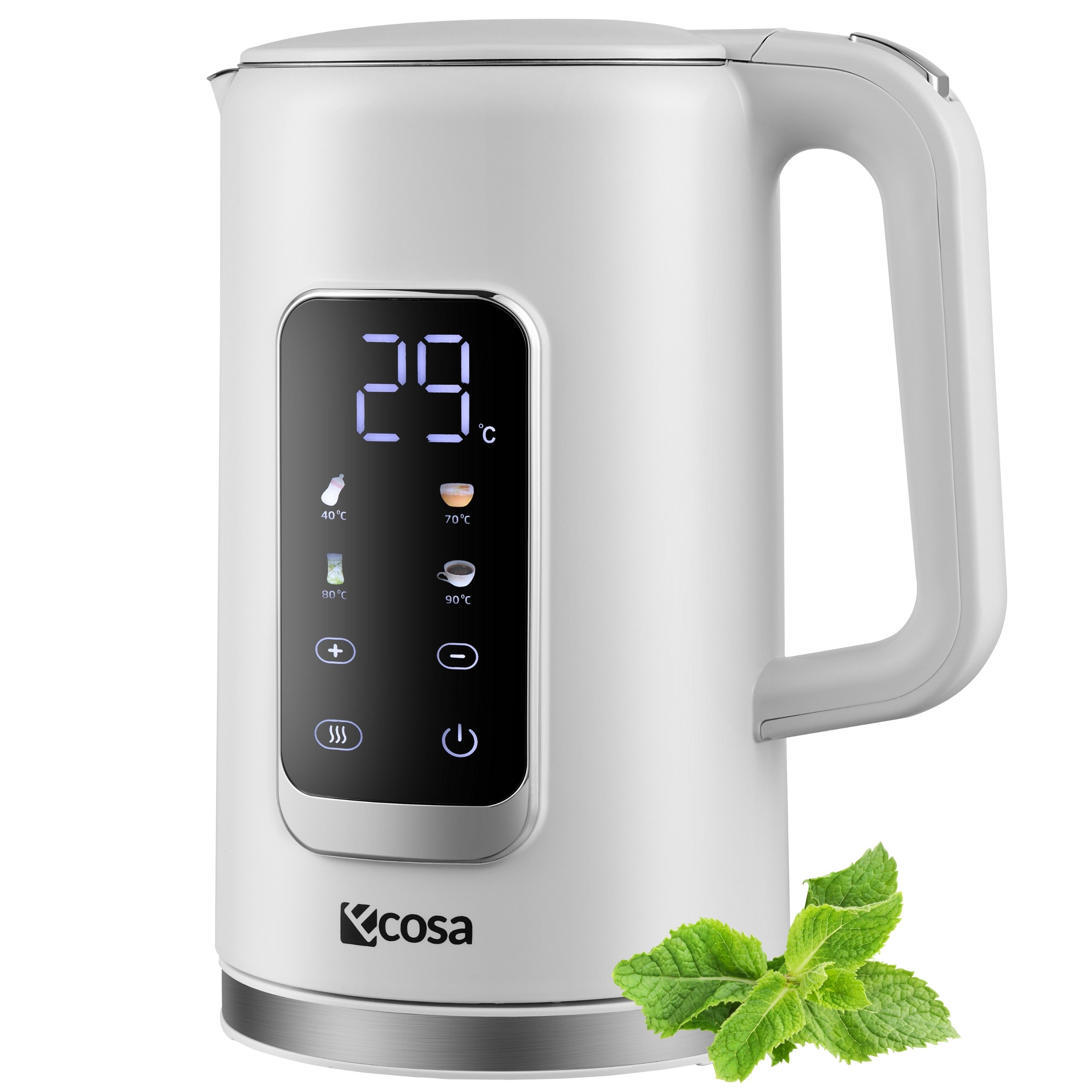 ecosa Wasserkocher EO-691, 1.7 l, 2200 W, Temperatureinstellung in 5°C Schritten