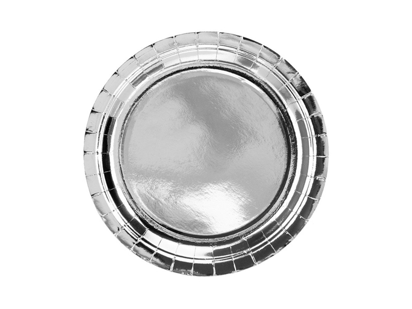 partydeco Pappteller, Pappteller rund 23cm Silber 6er Set