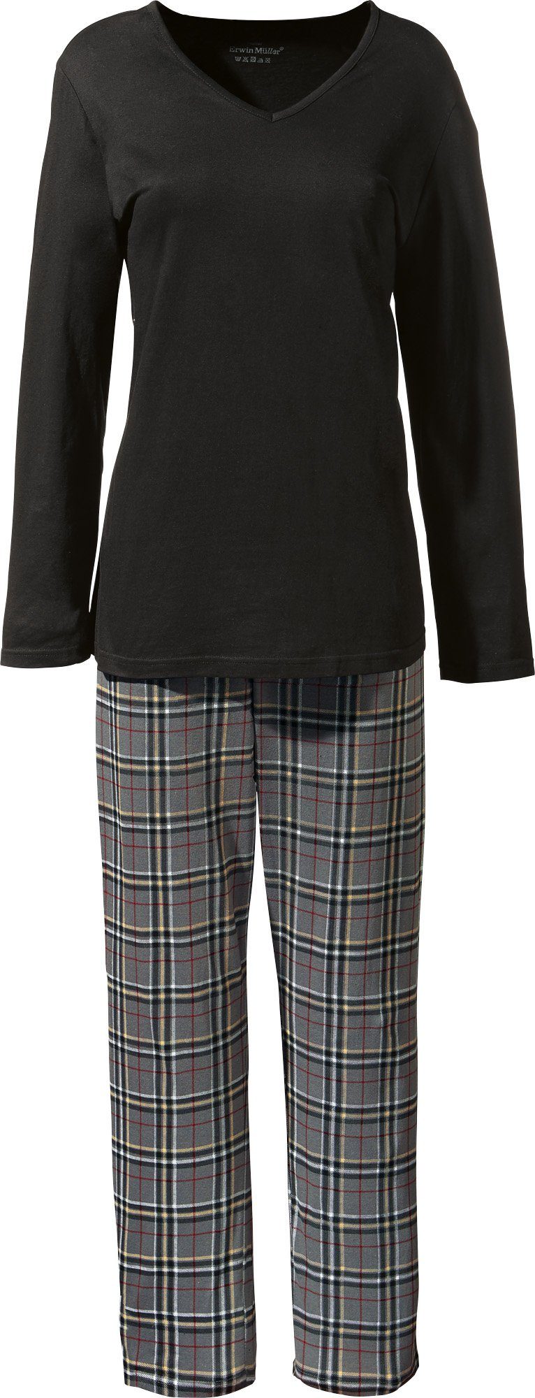 Karo Damen-Schlafanzug tlg) Müller Single-Jersey Pyjama (2 Erwin