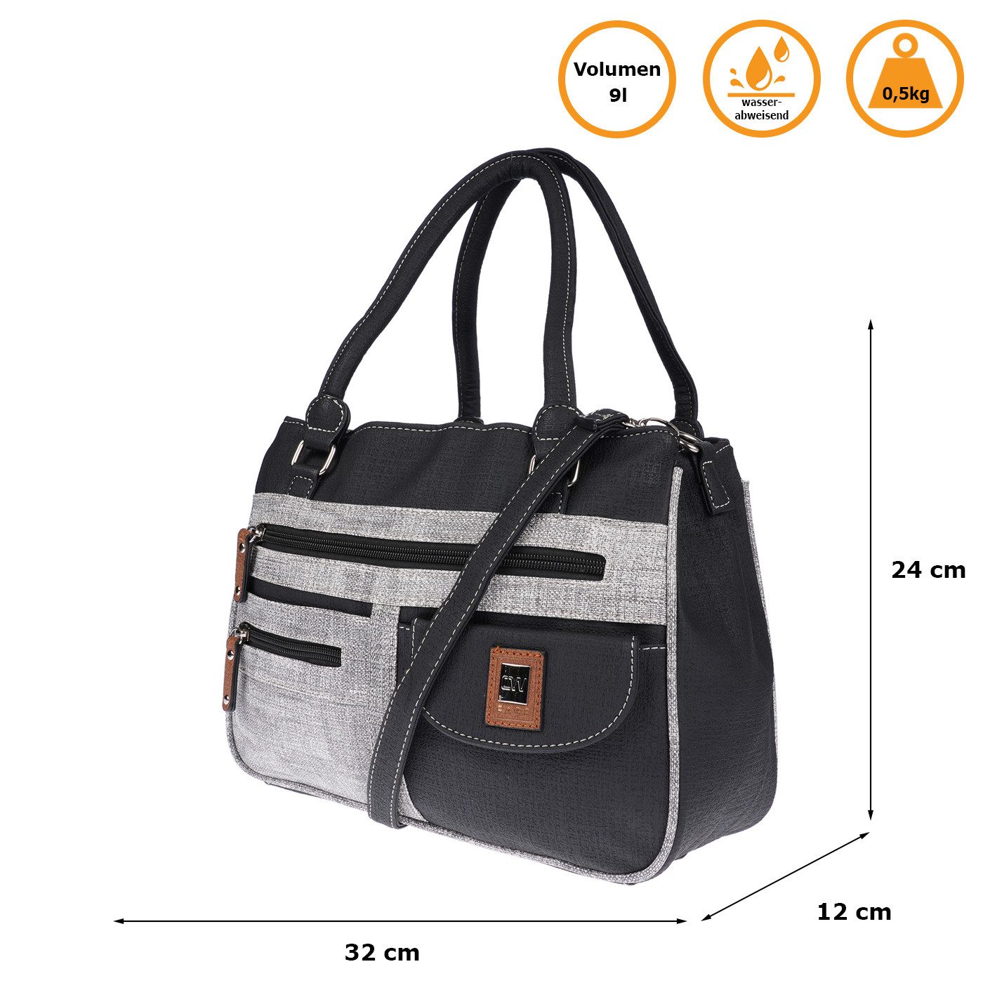 Christian Wippermann Henkeltasche Große Damen Tasche Umhängetasche Schultertasche (1 tlg), Henkeltasche