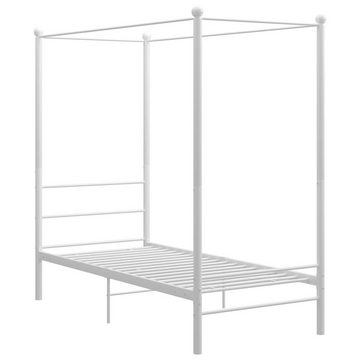 furnicato Bett Himmelbett Weiß Metall 90x200 cm
