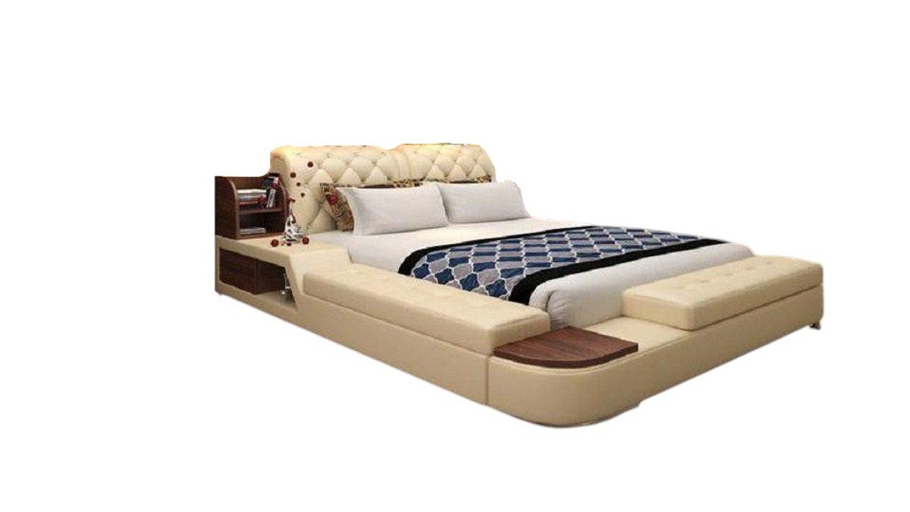 JVmoebel Bett Multifunktion Bett Design Polster Doppelbett Chesterfield Luxus, Made in Europa