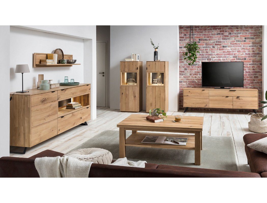 expendio Wohnzimmer-Set »Porto 34«, (Spar-Set, 6-St), Eiche bianco aus  Massivholz online kaufen | OTTO